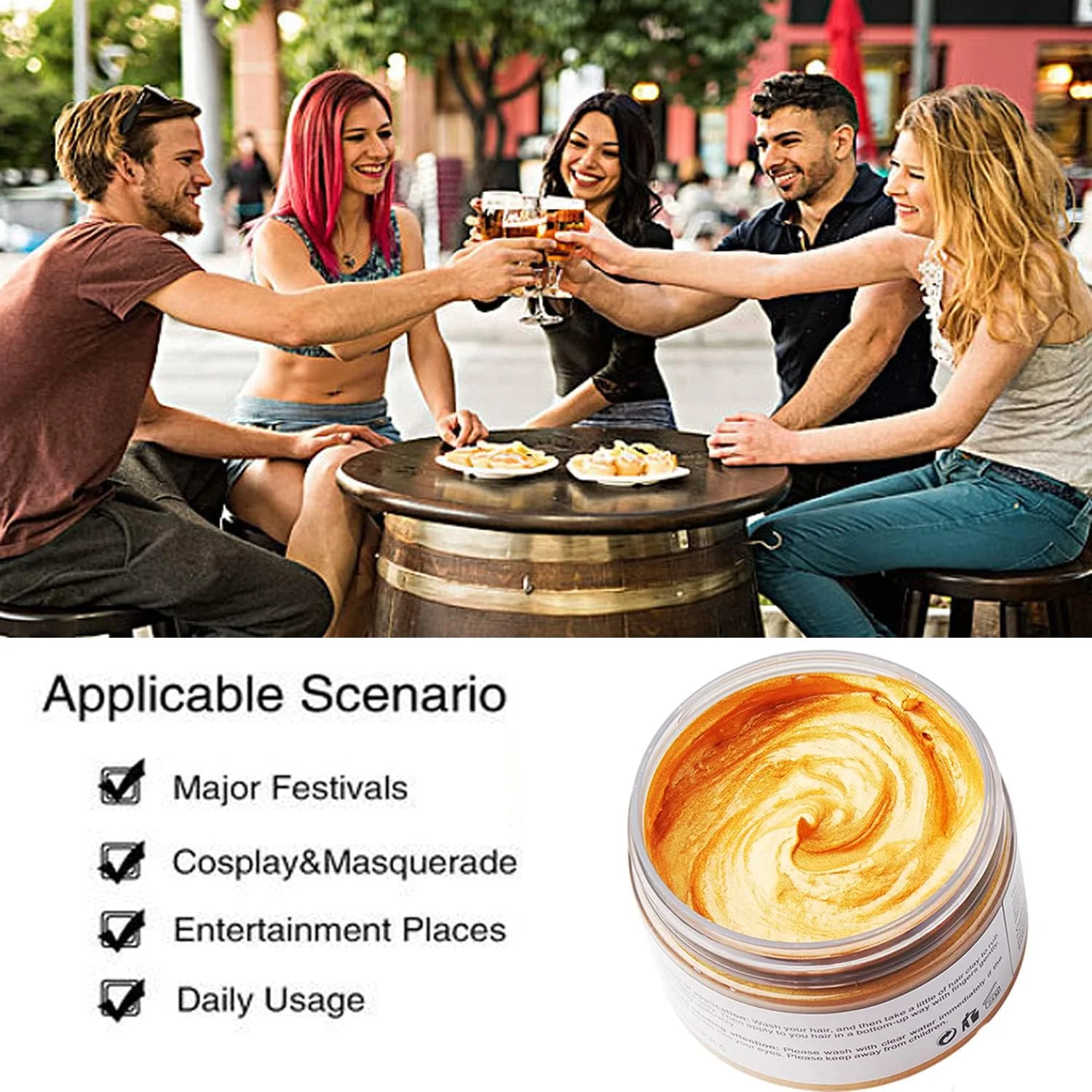 واکس موی طلایی، کرم حالت دهنده فوری مو 120 گرم، واکس موی طبیعی موقت برای مهمانی، اجرای نقش، هالووین، استفاده روزانه، قرار، مهمانی (طلایی) واکس موی طلایی، کرم حالت دهنده فوری مو 120 گرم، واکس موی طبیعی موقت برای مهمانی، اجرای نقش، هالووین، استفاده روزانه، قرار، مهمانی (طلایی)