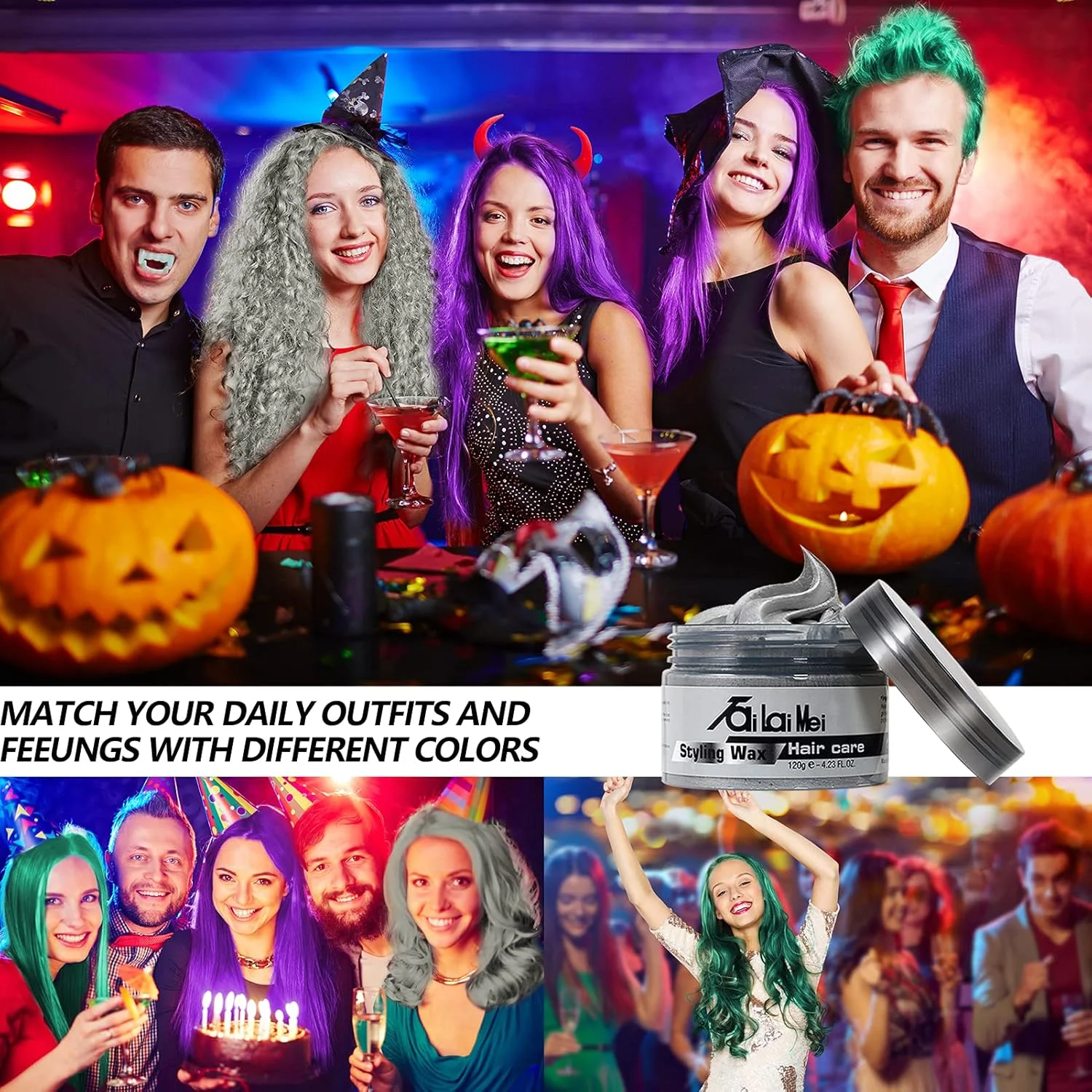 کرم حالت دهنده مو خاکستری نقره ای TailaiMei، کرم حالت دهنده فوری مو، پماد مو برای مهمانی، Cosplay. کرم حالت دهنده مو خاکستری نقره ای TailaiMei، کرم حالت دهنده فوری مو، پماد مو برای مهمانی، Cosplay.