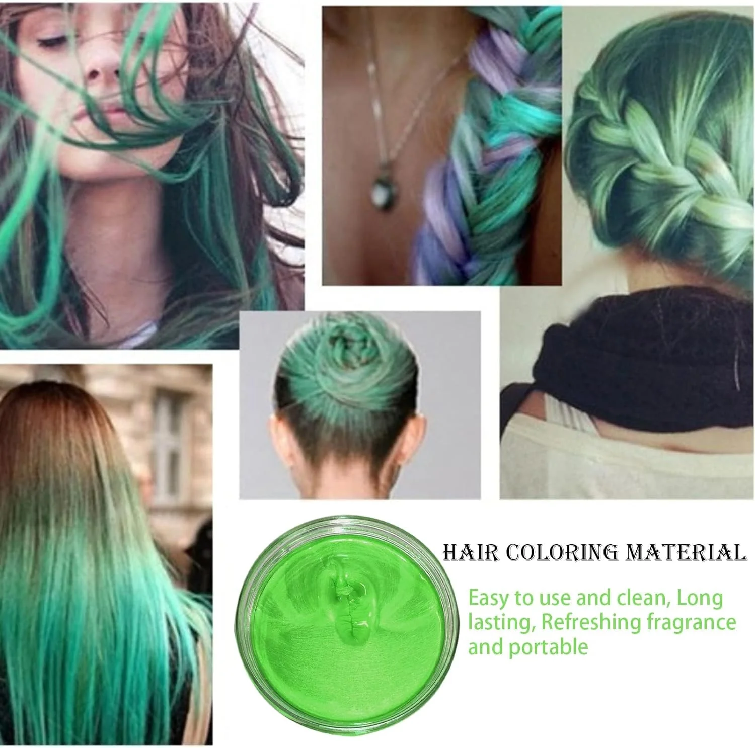اسپری رنگ موی موقت سبز، رنگ کرم فوری موی طبیعی، پماد حالت دهنده قابل شستشو برای مردان و زنان، گل رنگ آمیزی یکبار مصرف برای استفاده روزانه، مهمانی ها، Cosplay و DIY هالووین اسپری رنگ موی موقت سبز، رنگ کرم فوری موی طبیعی، پماد حالت دهنده قابل شستشو برای مردان و زنان، گل رنگ آمیزی یکبار مصرف برای استفاده روزانه، مهمانی ها، Cosplay و DIY هالووین
