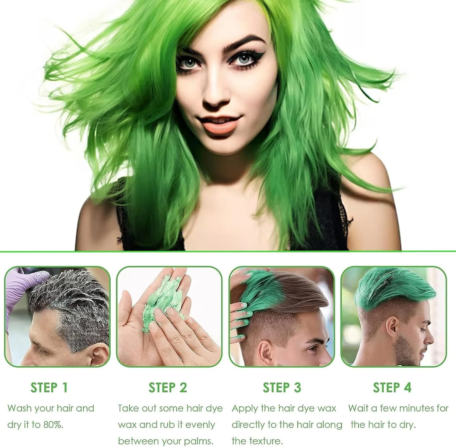 اسپری رنگ موی موقت سبز، رنگ کرم فوری موی طبیعی، پماد حالت دهنده قابل شستشو برای مردان و زنان، گل رنگ آمیزی یکبار مصرف برای استفاده روزانه، مهمانی ها، Cosplay و DIY هالووین اسپری رنگ موی موقت سبز، رنگ کرم فوری موی طبیعی، پماد حالت دهنده قابل شستشو برای مردان و زنان، گل رنگ آمیزی یکبار مصرف برای استفاده روزانه، مهمانی ها، Cosplay و DIY هالووین