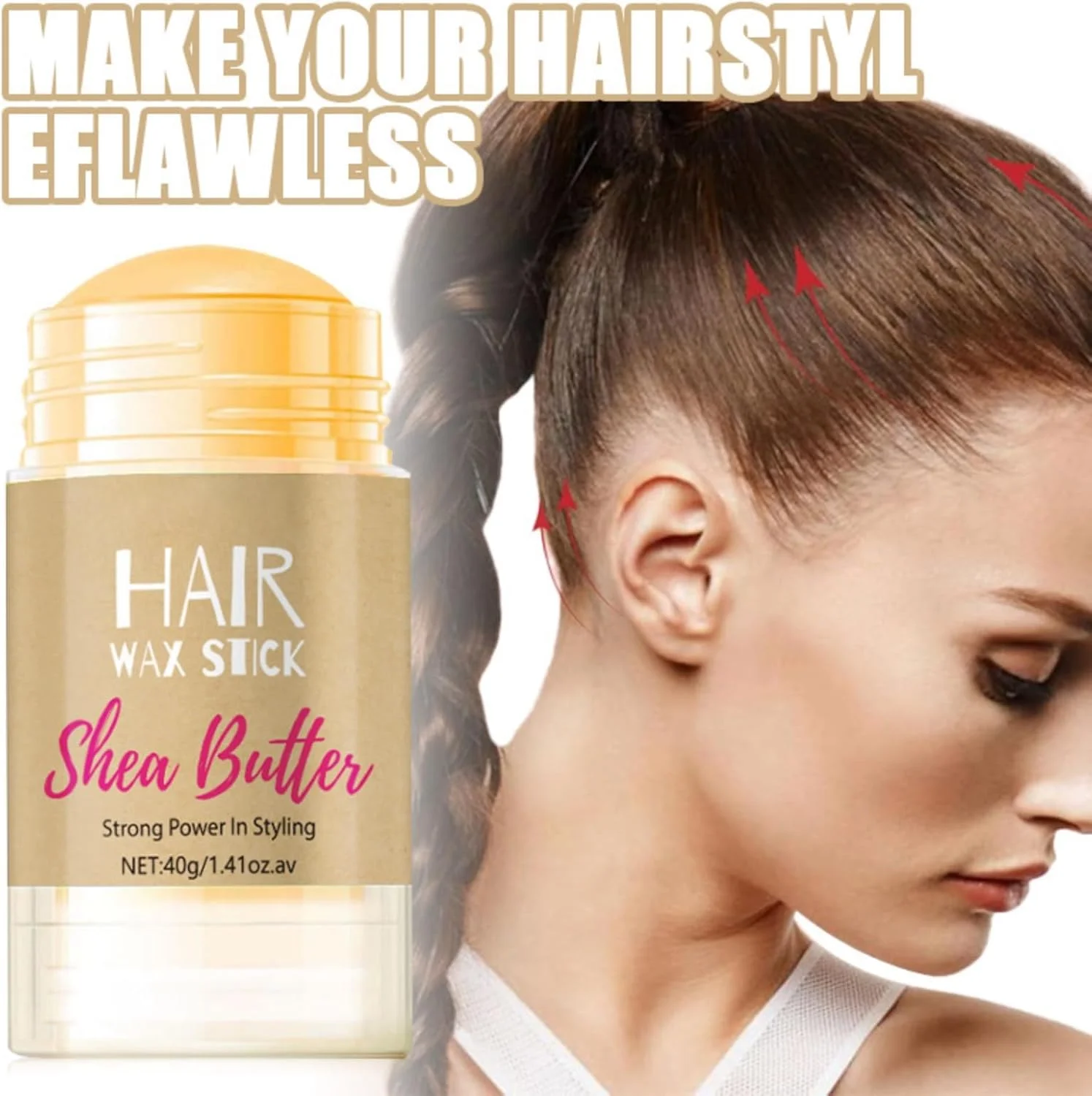 استیک واکس مو برای حالت دهی و صاف کردن وز مو، پماد غیر چرب برای زنان و مردان، افزایش کنترل و حالت دهی لبه مو، 40 گرم