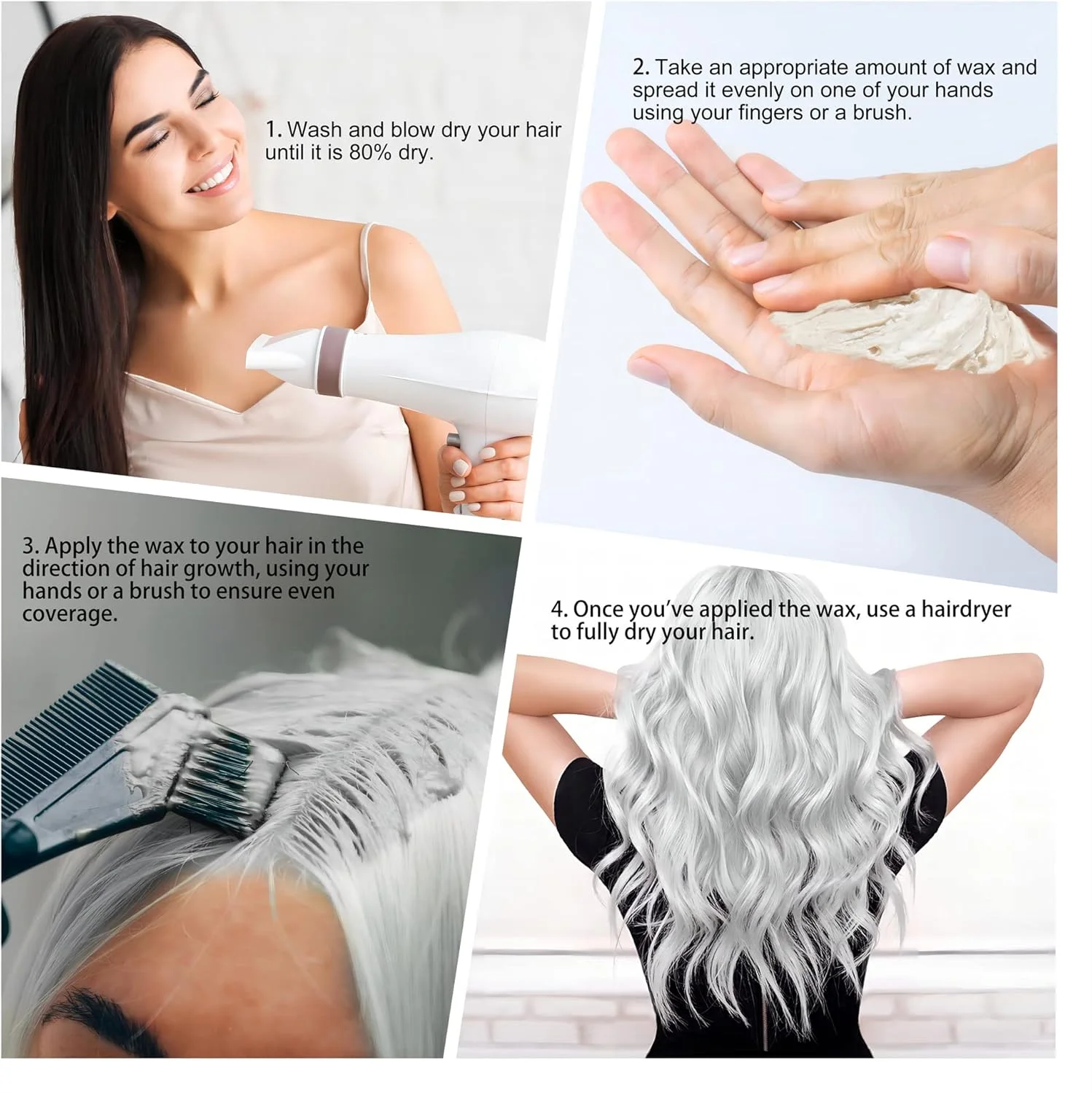 واکس رنگ مو موقت سفید نقره ای 120 گرمی، کرم رنگ مو فوری، گل رنگی یکبار مصرف برای مردان، زنان و جوانان، پماد حالت دهنده طبیعی قابل شستشو برای مهمانی، ایفای نقش، DIY هالووین واکس رنگ مو موقت سفید نقره ای 120 گرمی، کرم رنگ مو فوری، گل رنگی یکبار مصرف برای مردان، زنان و جوانان، پماد حالت دهنده طبیعی قابل شستشو برای مهمانی، ایفای نقش، DIY هالووین