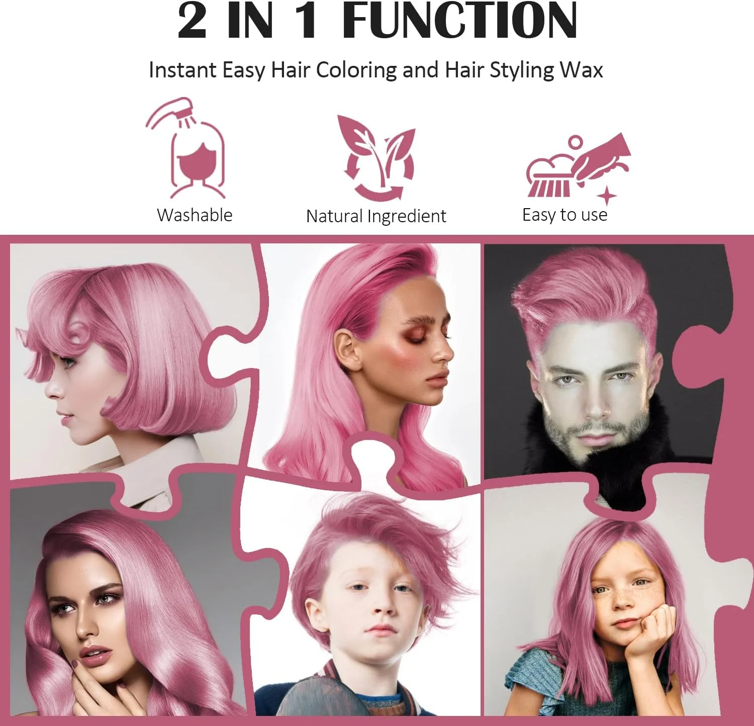 موم رنگ موی موقت صورتی، رنگ کرم فوری و طبیعی مو، پماد حالت دهنده قابل شستشو برای دختران، زنان و جوانان، رنگ موی یکبار مصرف برای مهمانی، ایفای نقش، خودت انجام بده، هالووین موم رنگ موی موقت صورتی، رنگ کرم فوری و طبیعی مو، پماد حالت دهنده قابل شستشو برای دختران، زنان و جوانان، رنگ موی یکبار مصرف برای مهمانی، ایفای نقش، خودت انجام بده، هالووین