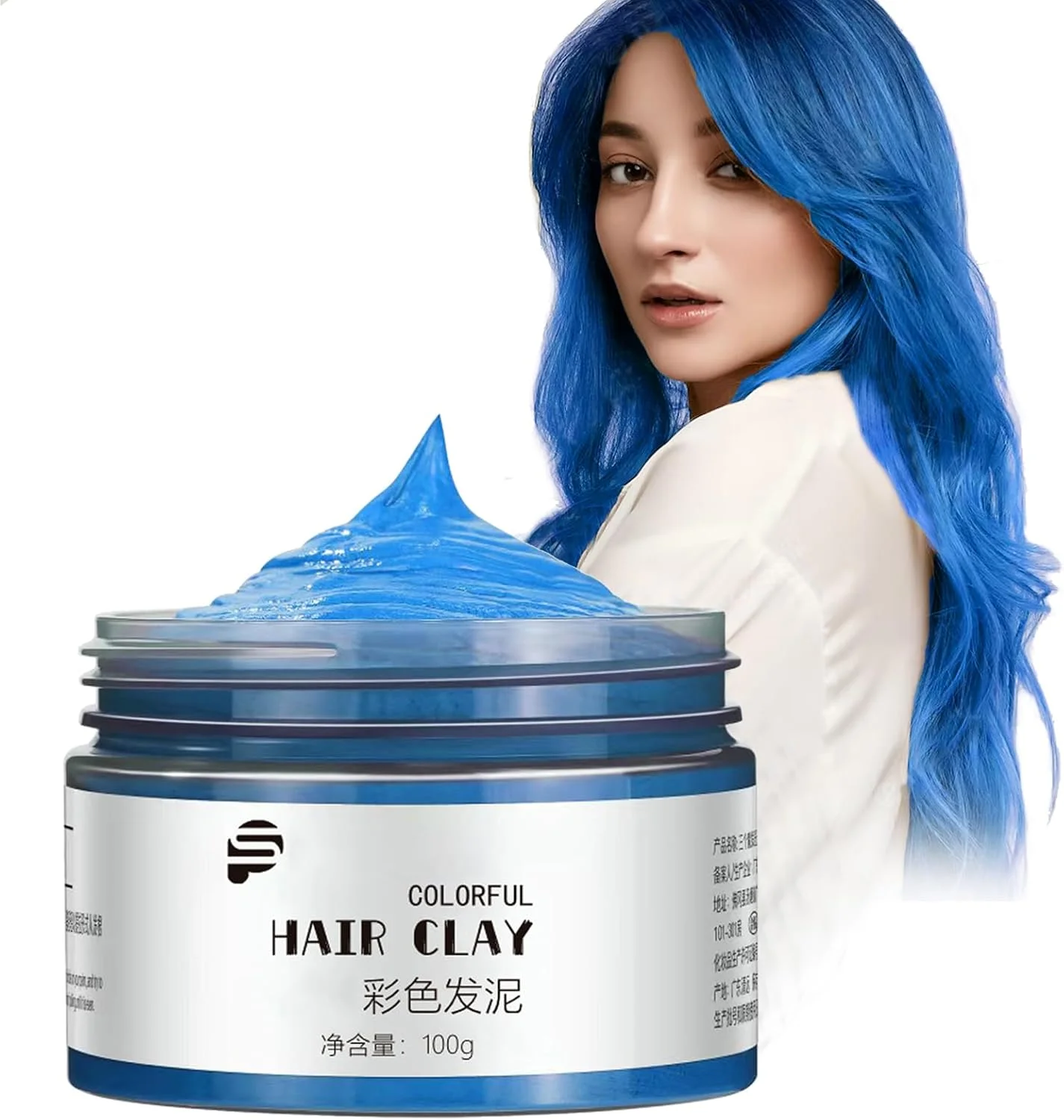 واکس موی رنگی موقت، اسپری موی آبی موقت، رنگ موی آبی، اسپری رنگ موی آبی، پماد رنگ موی طبیعی، خاک رس حالت دهنده مو برای مردان، زنان، مهمانی کودکان، Cosplay، کریسمس