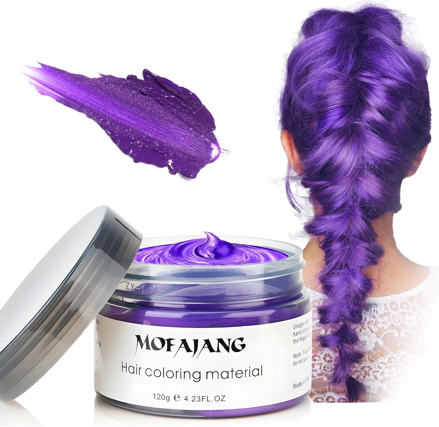 واکس موی رنگی موقت بنفش VOLLUCK، حالت دهنده مو برای مهمانی، Cosplay، هالووین، کریسمس، 120 گرم