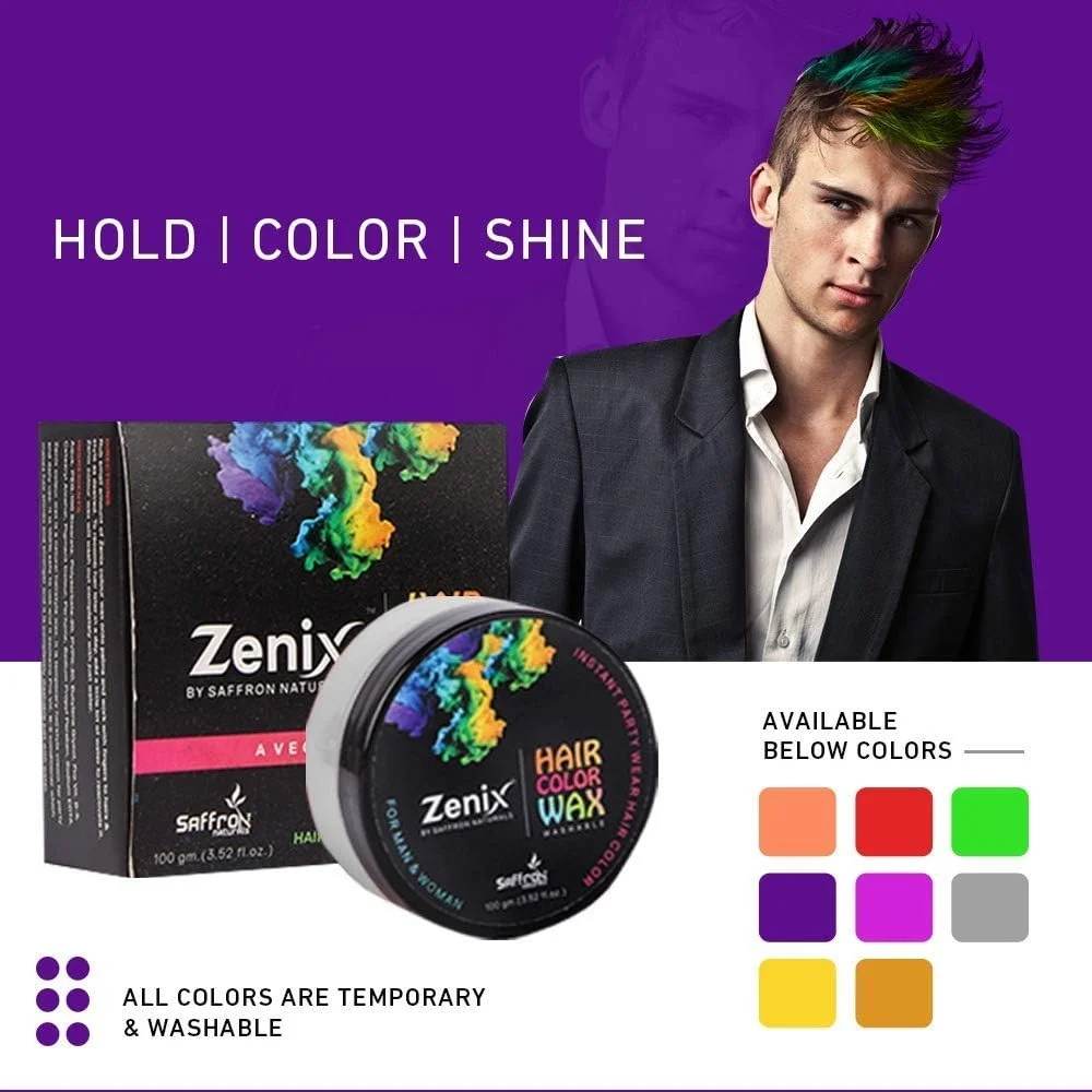 واکس موی رنگی موقت زنیکس، رنگ موی فوری قابل شستشو برای آقایان و بانوان، برای حالت دادن به موها با رنگ سفید، بسته 2 عددی (200 گرم) واکس موی رنگی موقت زنیکس، رنگ موی فوری قابل شستشو برای آقایان و بانوان، برای حالت دادن به موها با رنگ سفید، بسته 2 عددی (200 گرم)