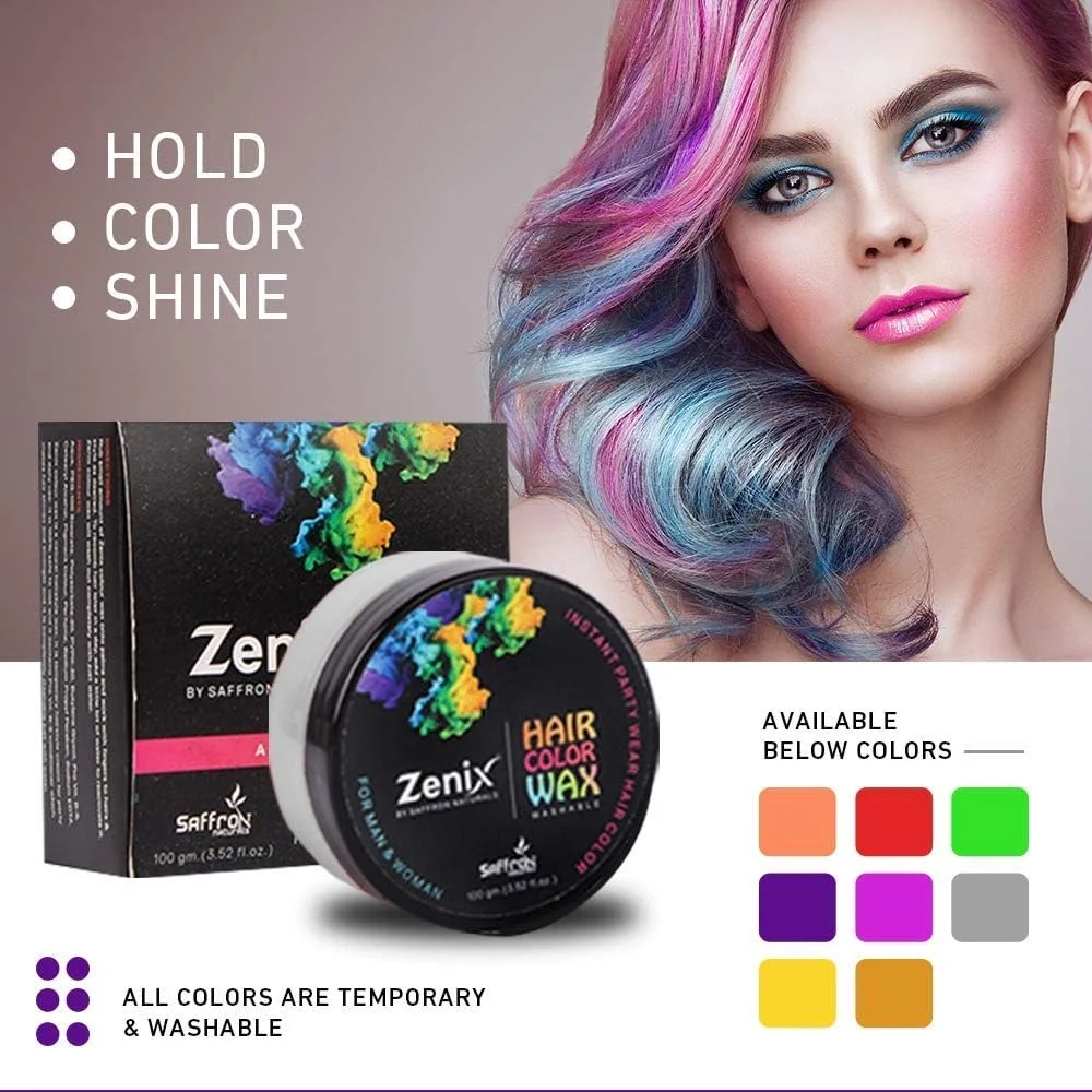 واکس موی رنگی موقت زنیکس، رنگ موی فوری قابل شستشو برای آقایان و بانوان، برای حالت دادن به موها با رنگ سفید، بسته 2 عددی (200 گرم) واکس موی رنگی موقت زنیکس، رنگ موی فوری قابل شستشو برای آقایان و بانوان، برای حالت دادن به موها با رنگ سفید، بسته 2 عددی (200 گرم)