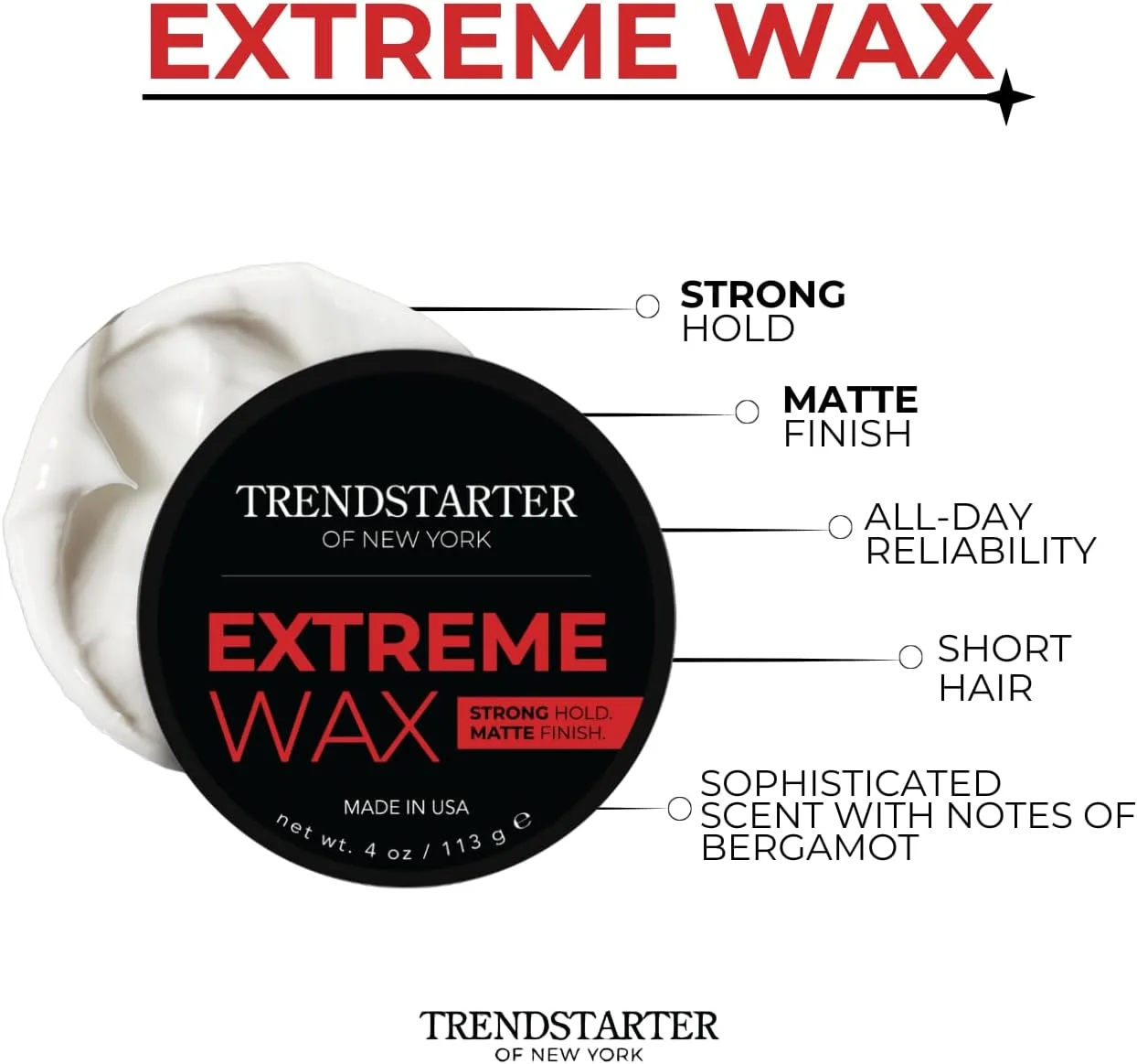 ترنداستارتر - وکس اکستریم (113 گرم) - نگهدارندگی قوی - نمای مات - وکس موی با کیفیت بر پایه آب و بدون ایجاد شوره برای انواع مو - حالت دهنده مو با ماندگاری تمام روز ترنداستارتر - وکس اکستریم (113 گرم) - نگهدارندگی قوی - نمای مات - وکس موی با کیفیت بر پایه آب و بدون ایجاد شوره برای انواع مو - حالت دهنده مو با ماندگاری تمام روز