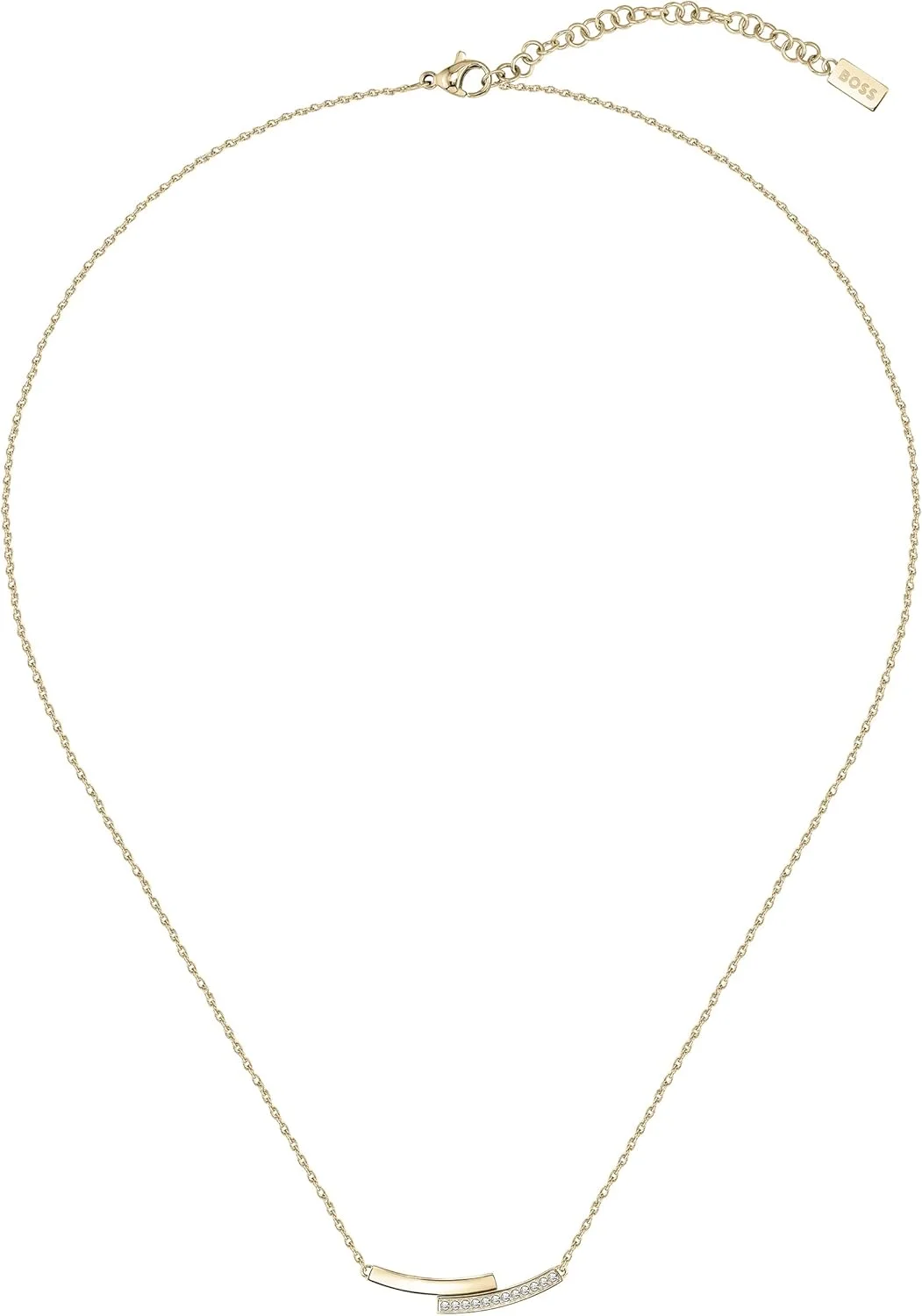 گردنبند زنانه Hbj Hugo Boss Saya 1580280، استیل با روکش طلای میخک اندود شده یونی با کریستال، سایز واحد