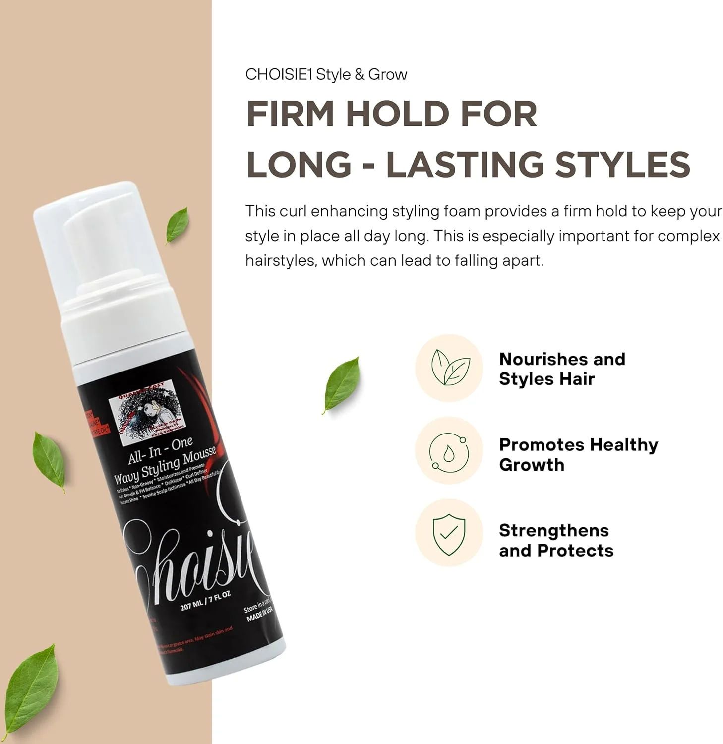 موس حالت دهنده مو همه کاره CHOISIE1 Style & Grow، حجم 7 اونس