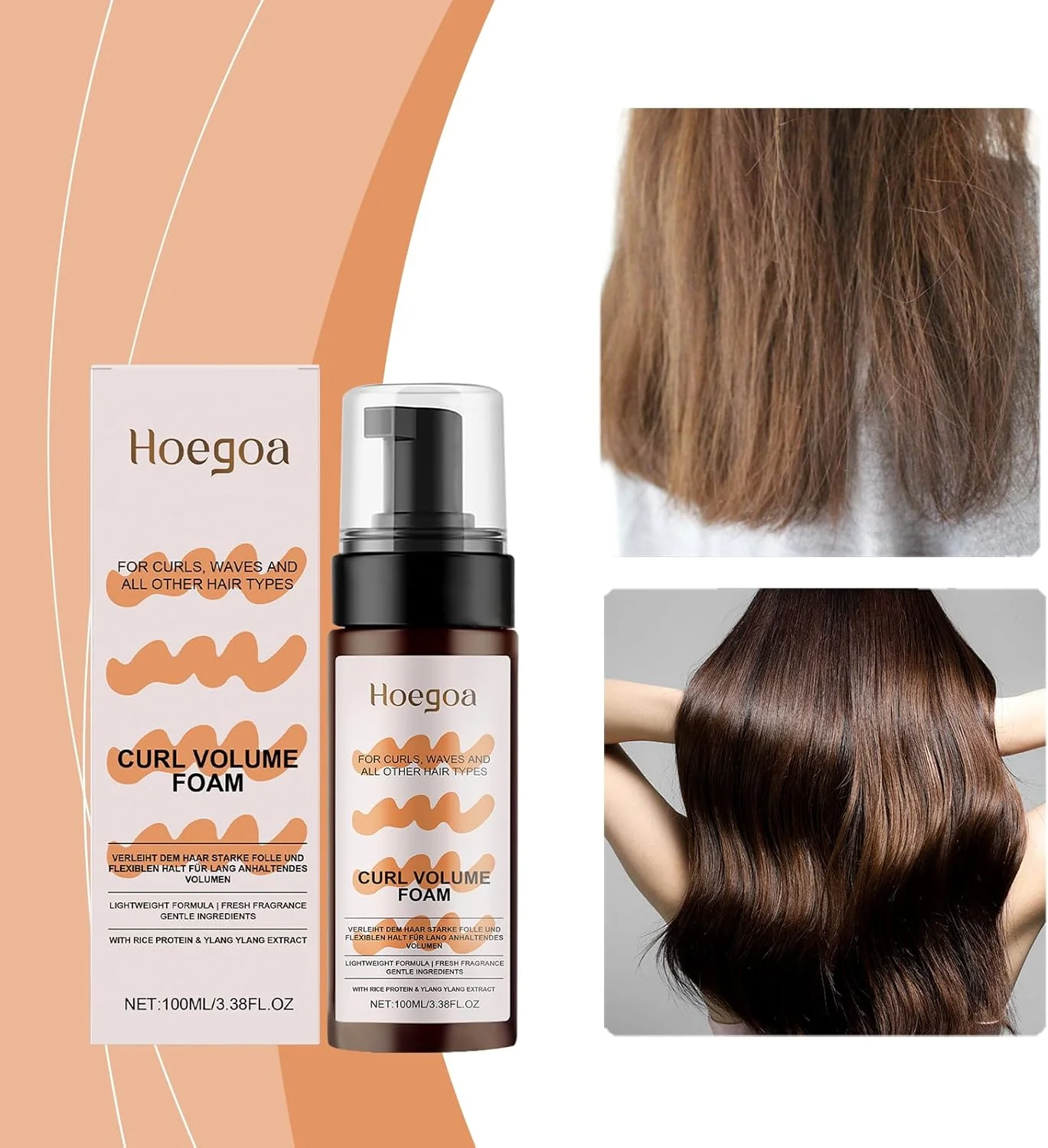 موس حالت دهنده فر و ژل مشخص کننده برای فرهای فنری بی نقص، موس حالت دهنده با پروتئین های گیاهی برای نگه داشتن طولانی مدت، مشخص کردن موج ها، افزودن درخشش و حجم، بدون ایجاد حس خشکی، پایان بدون وز، 150 میلی لیتر برای همه موها