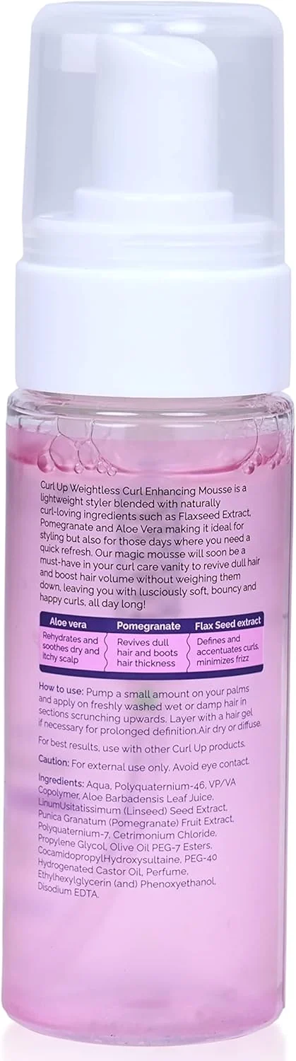 موس حالت دهنده موی فر Curl Up | موس موی موج دار و فر | حالت دهنده سبک، فرها را مشخص می کند، درخشندگی و حجم می افزاید | موس مو برای زنان و مردان | 150 میلی لیتر