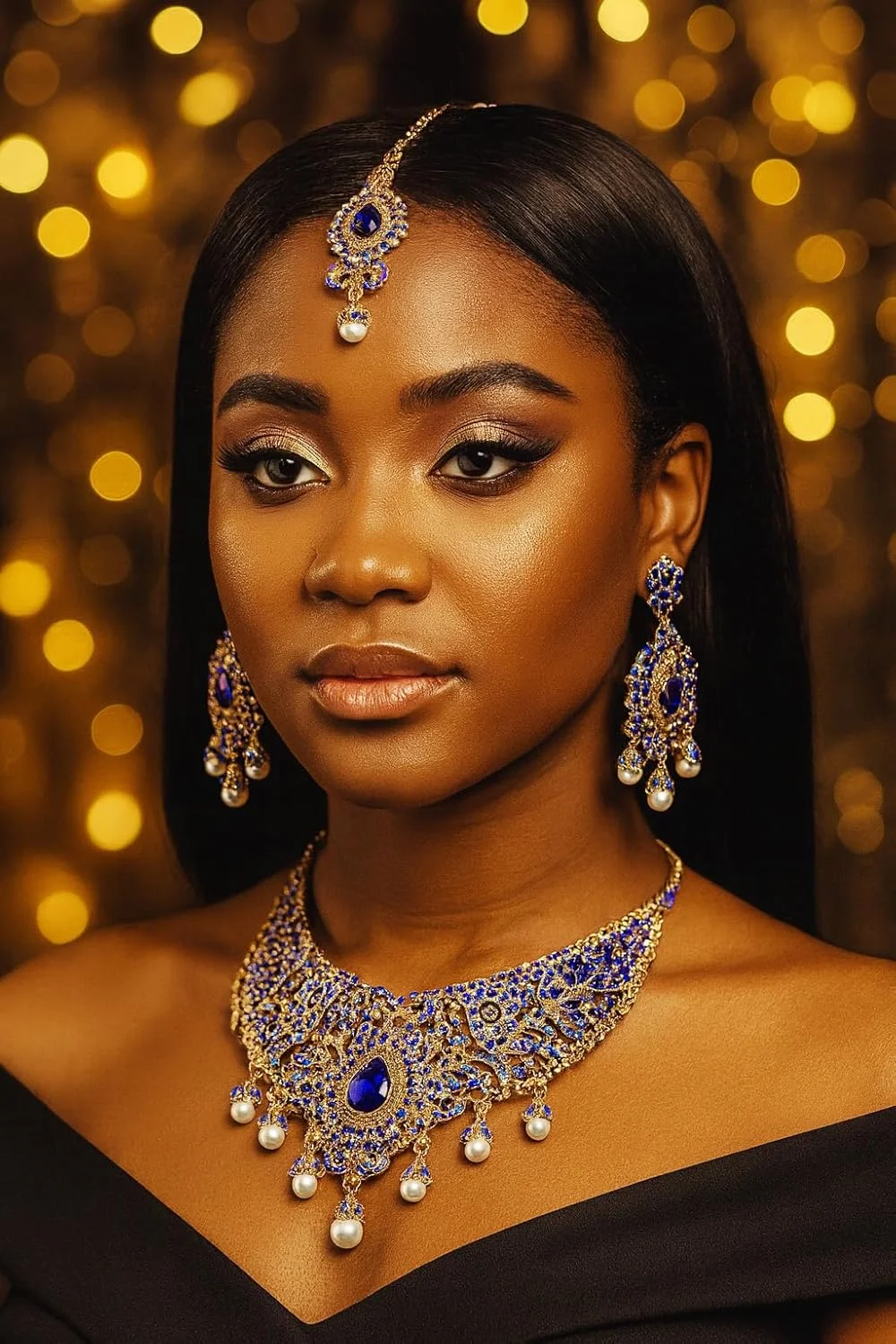 ست گردنبند جواهرات مجلسی طرح هندی تاچ استون، کار شده با نگین های درخشان سفید و رنگی، مناسب عروسی، با طراحی طلایی و نقره ای برای بانوان ست گردنبند جواهرات مجلسی طرح هندی تاچ استون، کار شده با نگین های درخشان سفید و رنگی، مناسب عروسی، با طراحی طلایی و نقره ای برای بانوان