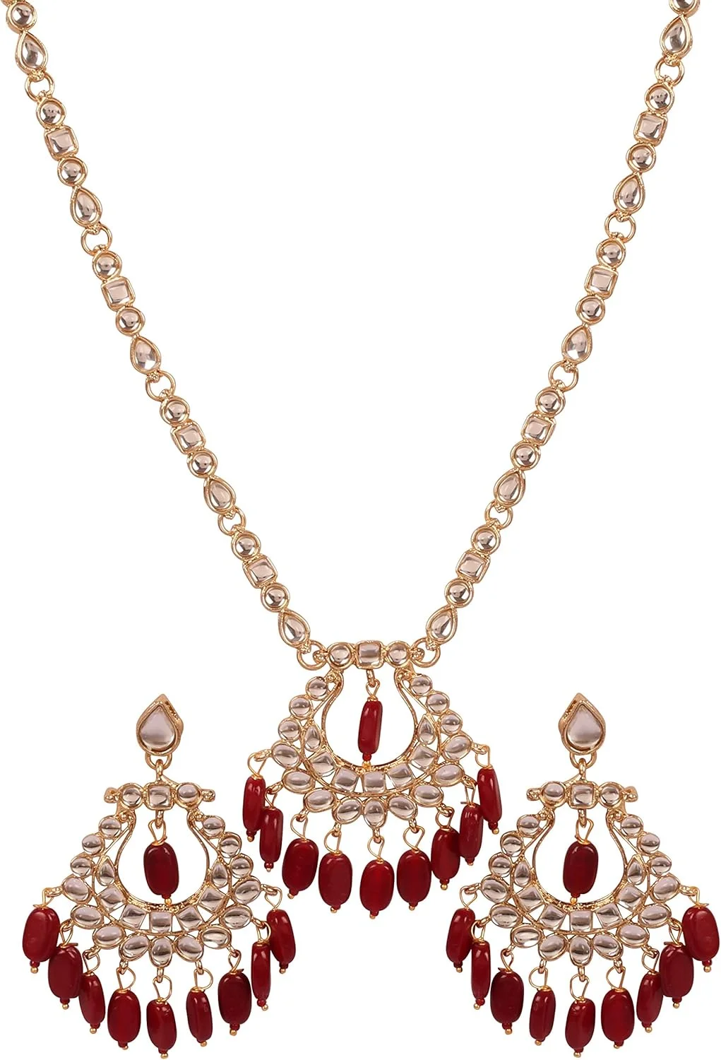 تاچ استون ست گردنبند جواهرات باریک و طرح دار الهام گرفته از دوران امپراتوری مغول، با سنگ های اونیکس مصنوعی قرمز، طرح کندن پولکی، طلایی عتیقه، مناسب برای بانوان تاچ استون ست گردنبند جواهرات باریک و طرح دار الهام گرفته از دوران امپراتوری مغول، با سنگ های اونیکس مصنوعی قرمز، طرح کندن پولکی، طلایی عتیقه، مناسب برای بانوان