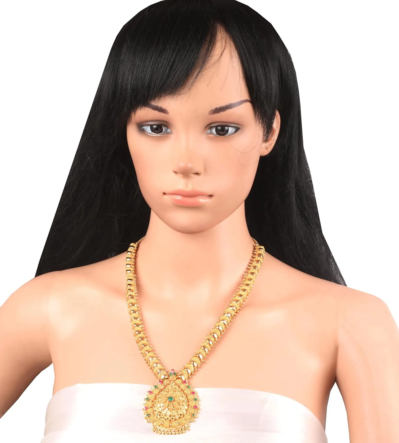 گردنبند بلند زنانه با طراحی الهام گرفته از جواهرات فاخر هندی بالیوودی، کار دست، ملیله کاری، طرح توری منحصر به فرد، سبک قومی، یاقوت مصنوعی و زمرد، با روکش طلای عتیقه گردنبند بلند زنانه با طراحی الهام گرفته از جواهرات فاخر هندی بالیوودی، کار دست، ملیله کاری، طرح توری منحصر به فرد، سبک قومی، یاقوت مصنوعی و زمرد، با روکش طلای عتیقه