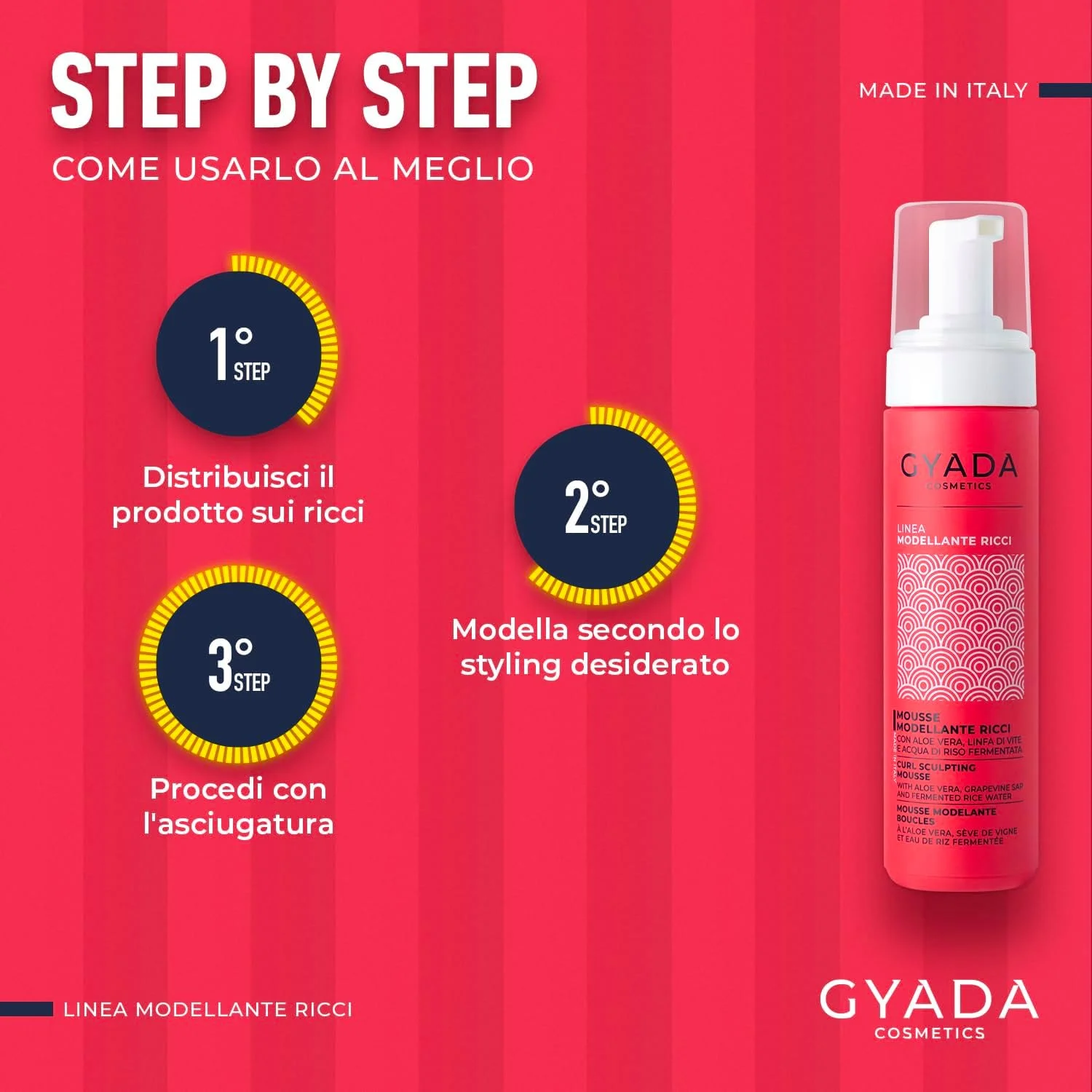 موس حالت دهنده موی فر جیادا کازمتیکس، صاف کننده و الاستیک بر پایه عصاره انگور و آب آلوئه ورا 200 میلی لیتر