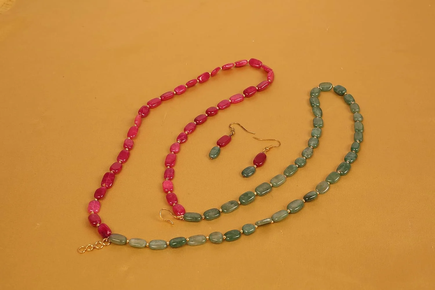 ست گردنبند و گوشواره زنانه تاچ استون، طرح هندی بالیوودی و شیک