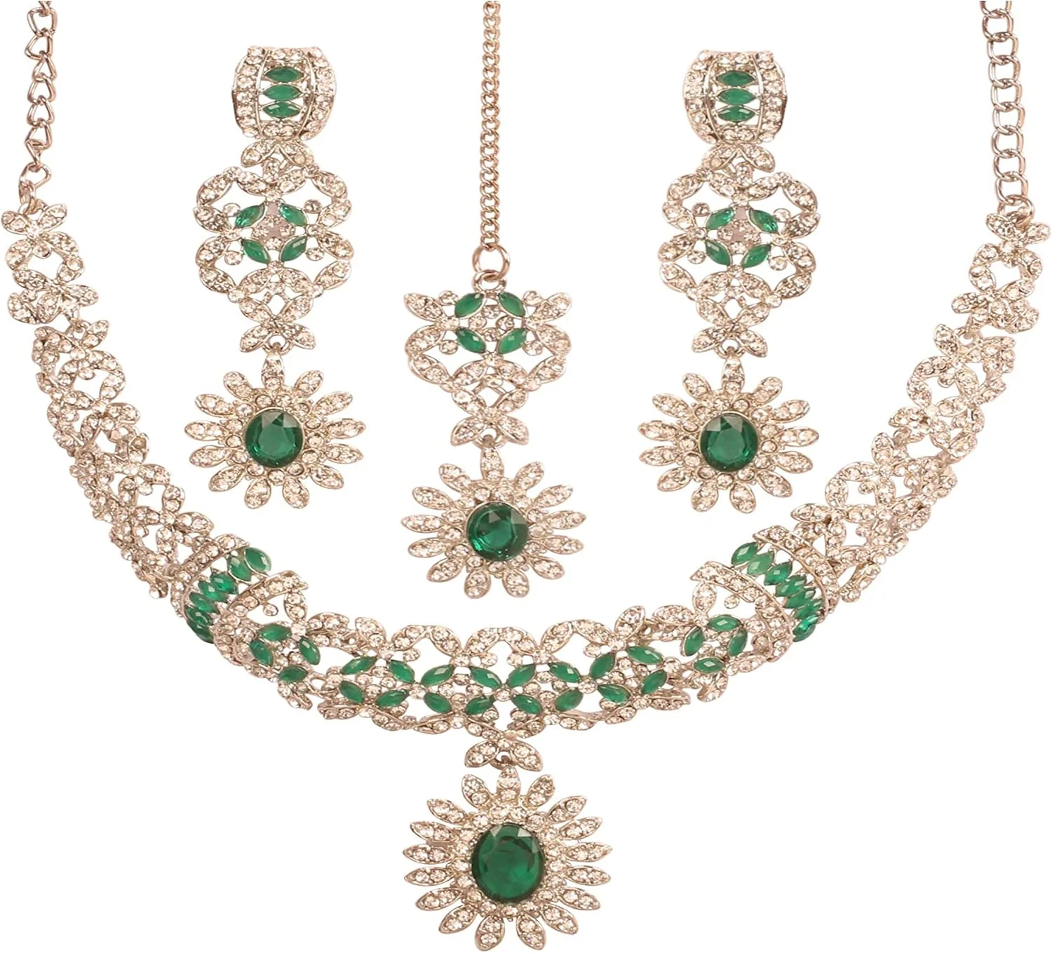 ست گردنبند زنانه تاچ استون مدل Filigree رنگ سبز ست گردنبند زنانه تاچ استون مدل Filigree رنگ سبز