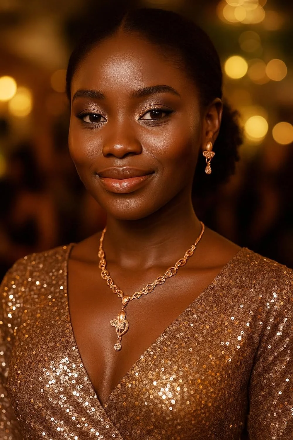 ست گردنبند و گوشواره زنانه با روکش طلای رزگلد عتیقه، نگین های اتمی گرد و زنجیر درشت، طراحی جواهرات زیبا ست گردنبند و گوشواره زنانه با روکش طلای رزگلد عتیقه، نگین های اتمی گرد و زنجیر درشت، طراحی جواهرات زیبا