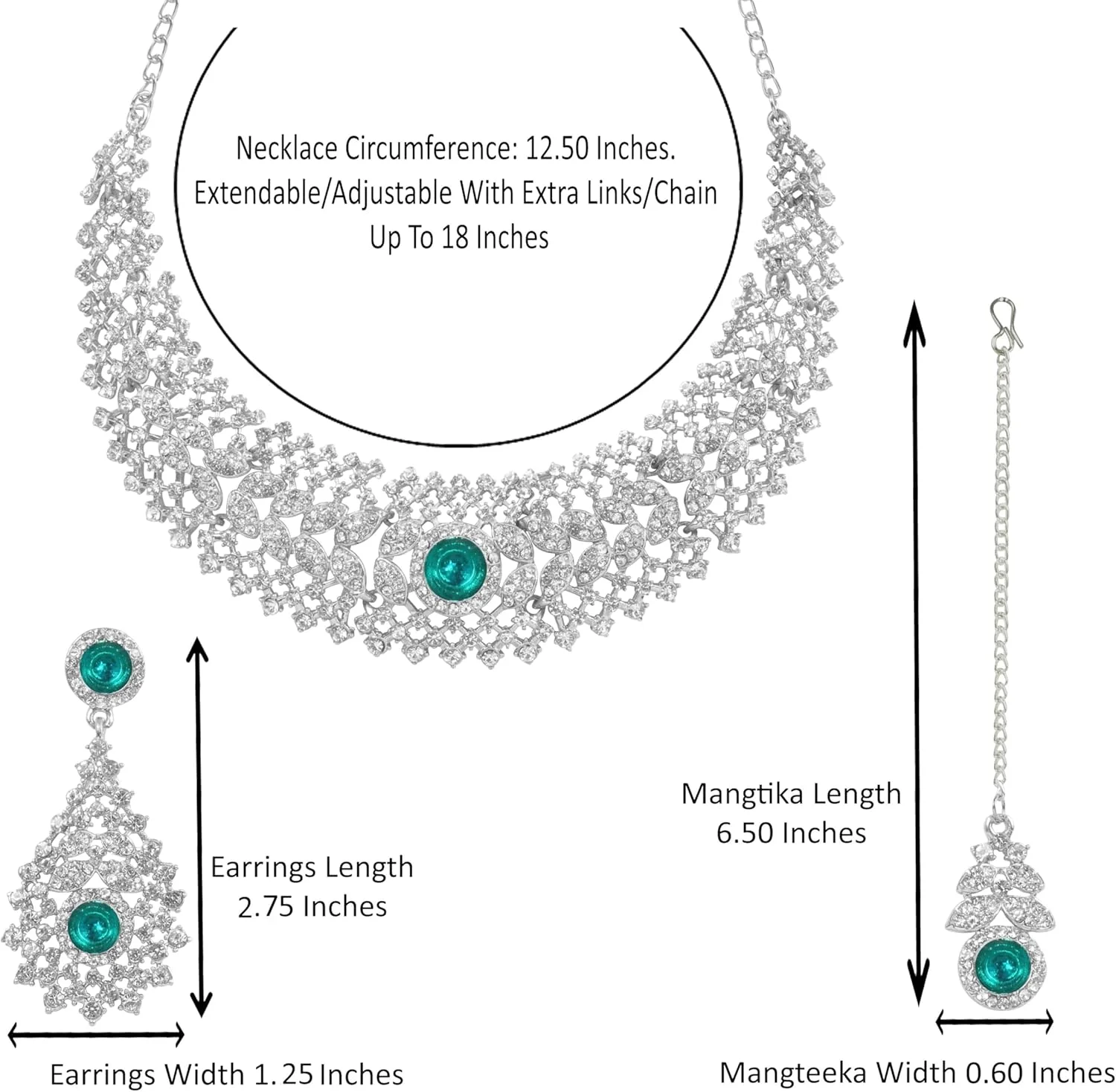 گردنبند عروس مانگتیکا طرح ریولی معکوس نگین دار سبز نعنایی با روکش نقره ای گردنبند عروس مانگتیکا طرح ریولی معکوس نگین دار سبز نعنایی با روکش نقره ای