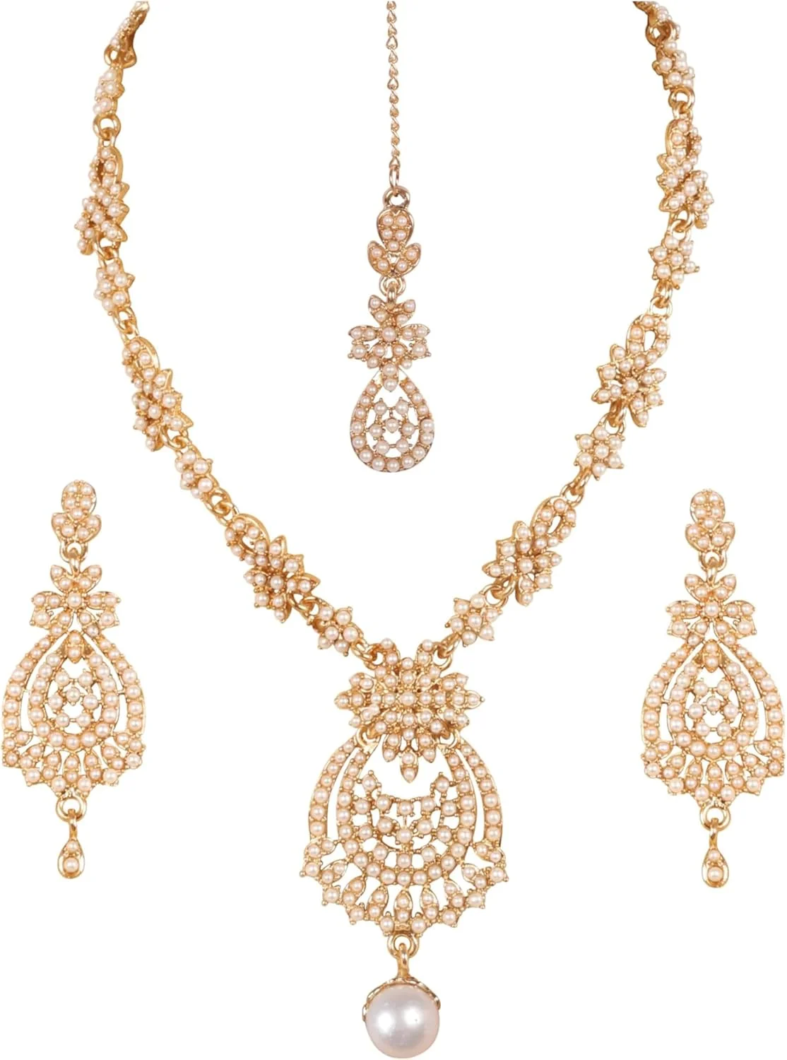 ست گردنبند جواهرات طرح هندی بالیوود تاچ استون با مروارید مصنوعی و طراحی شیک، رنگ طلایی عتیقه، مناسب بانوان ست گردنبند جواهرات طرح هندی بالیوود تاچ استون با مروارید مصنوعی و طراحی شیک، رنگ طلایی عتیقه، مناسب بانوان