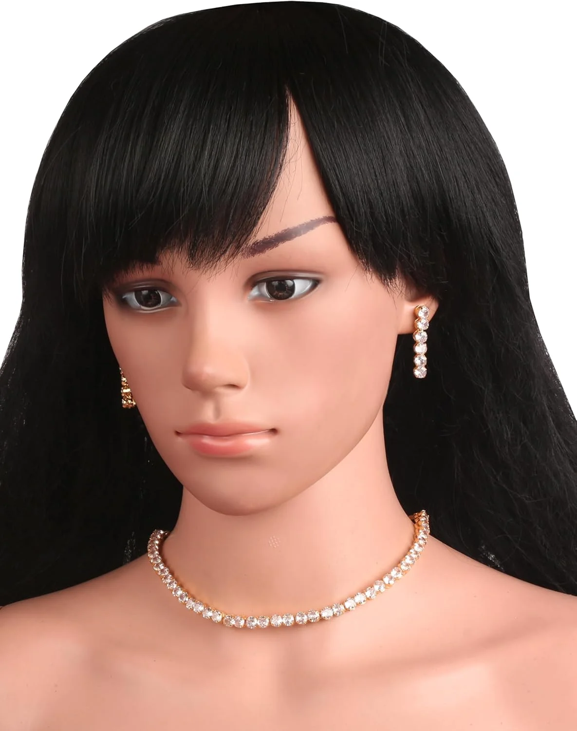 گردنبند و گوشواره زنانه با روکش طلایی و نگین های زیرکونیا طرح الماس گردنبند و گوشواره زنانه با روکش طلایی و نگین های زیرکونیا طرح الماس