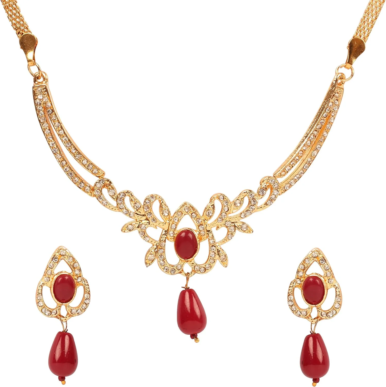 ست گردنبند جواهرات طراح عروس هندی بالیوود تاچ استون برای زنان.PWNSL204-02AR-Y، فلزی، بدون سنگ قیمتی ست گردنبند جواهرات طراح عروس هندی بالیوود تاچ استون برای زنان.PWNSL204-02AR-Y، فلزی، بدون سنگ قیمتی