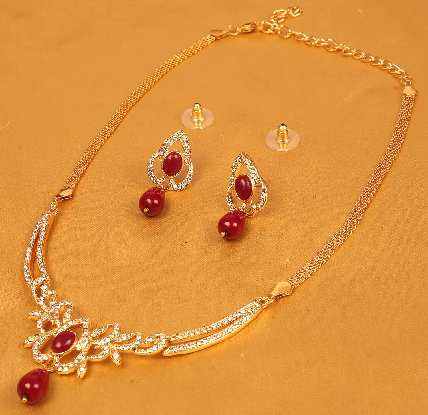 ست گردنبند جواهرات طراح عروس هندی بالیوود تاچ استون برای زنان.PWNSL204-02AR-Y، فلزی، بدون سنگ قیمتی ست گردنبند جواهرات طراح عروس هندی بالیوود تاچ استون برای زنان.PWNSL204-02AR-Y، فلزی، بدون سنگ قیمتی