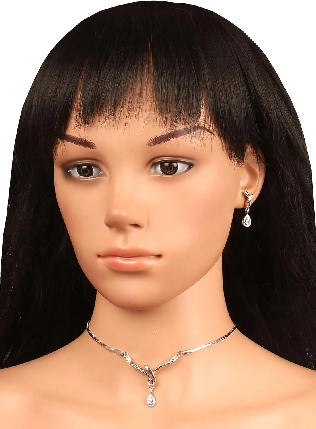 ست گردنبند جواهرات مجلسی طرح الماس و نگین های رنگارنگ با طرحی پیچیده، مناسب عروسی و مهمانی، با روکش طلایی و نقره ای، بدون سنگ قیمتی ست گردنبند جواهرات مجلسی طرح الماس و نگین های رنگارنگ با طرحی پیچیده، مناسب عروسی و مهمانی، با روکش طلایی و نقره ای، بدون سنگ قیمتی