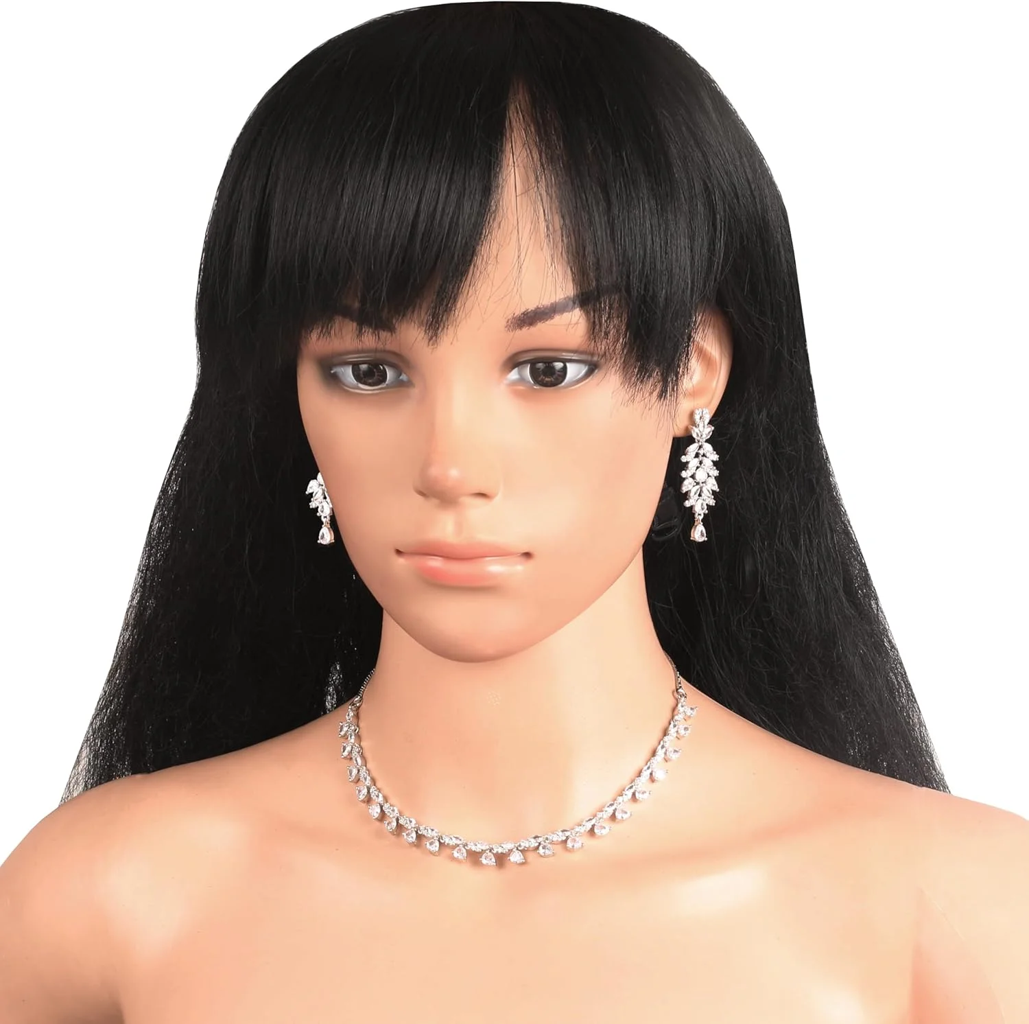 گردنبند و گوشواره زنانه طرح الماس، زیرکونیا، زنجیر ضخیم، روکش طلایی، طلای سفید یا رزگلد گردنبند و گوشواره زنانه طرح الماس، زیرکونیا، زنجیر ضخیم، روکش طلایی، طلای سفید یا رزگلد