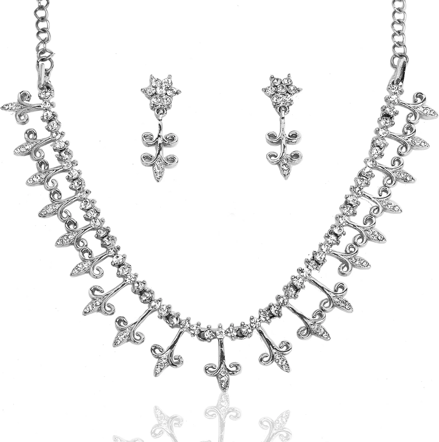 ست گردنبند و گوشواره زنانه تاچ استون طرح ساقه های زیبا ست گردنبند و گوشواره زنانه تاچ استون طرح ساقه های زیبا