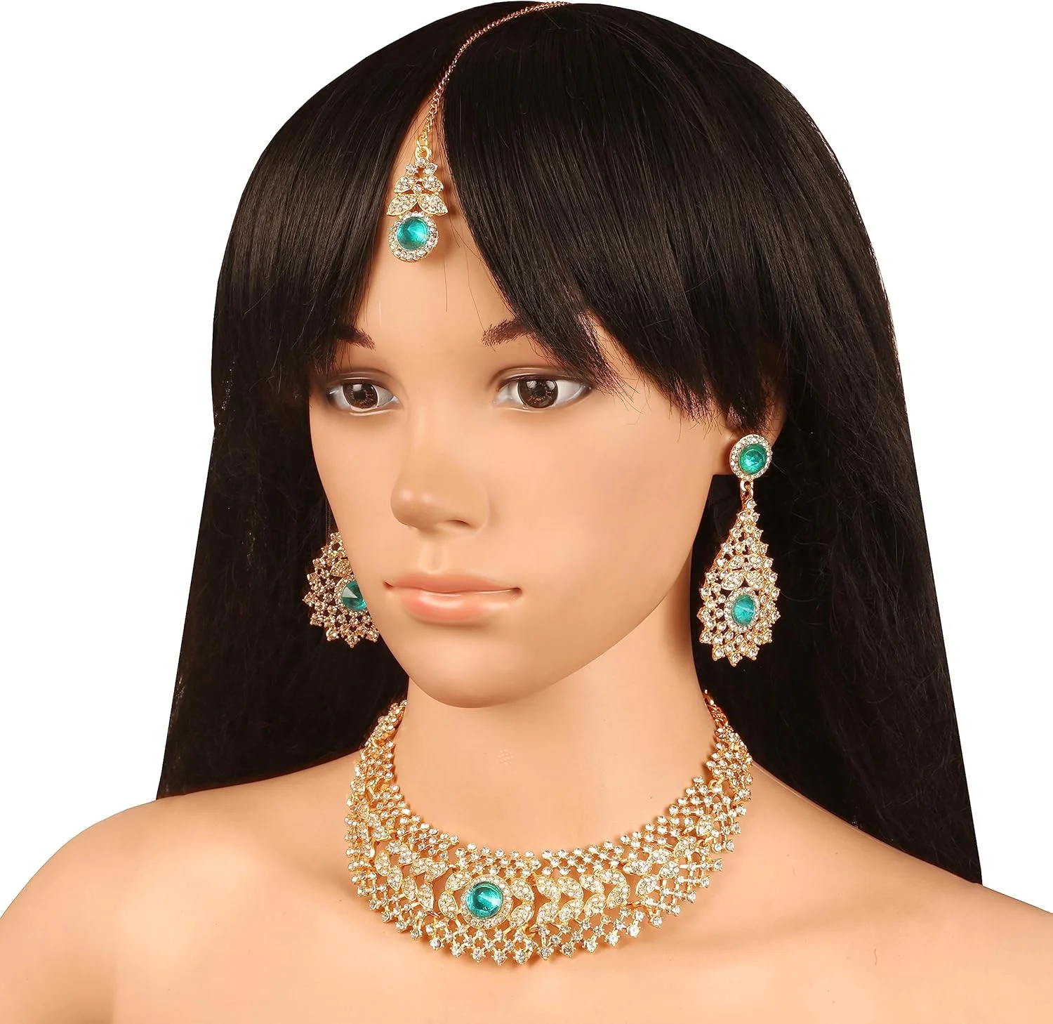 ست گردنبند مجلسی نگین دار زنانه تاچ استون، طرحی خیره کننده با کریستال های درخشان، مناسب عروس، طلایی و نقره ای ست گردنبند مجلسی نگین دار زنانه تاچ استون، طرحی خیره کننده با کریستال های درخشان، مناسب عروس، طلایی و نقره ای