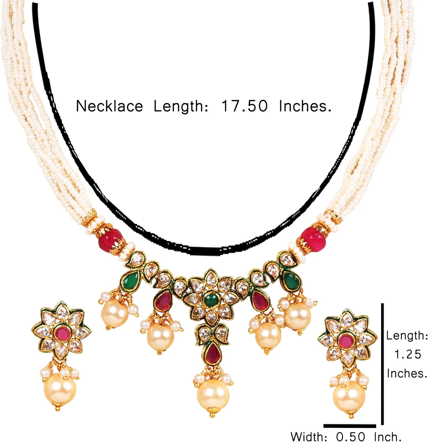 ست گردنبند جواهرات طرح هندی تاچ استون با طرح گل و بوته، میناکاری شده، نگین های اتمی، زیرکونیا، یاقوت مصنوعی، زمرد و مروارید، با روکش طلای آنتیک برای بانوان ست گردنبند جواهرات طرح هندی تاچ استون با طرح گل و بوته، میناکاری شده، نگین های اتمی، زیرکونیا، یاقوت مصنوعی، زمرد و مروارید، با روکش طلای آنتیک برای بانوان