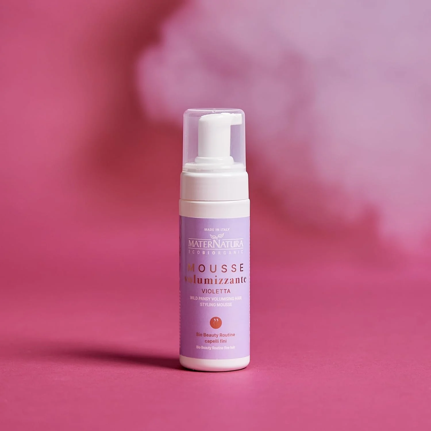 موس حجم دهنده مو Maternatura با عصاره گل بنفشه، افزایش حجم در ریشه مو، ایجاد ساختار و لطافت، روتین زیبایی ارگانیک برای موهای نازک، ساخت ایتالیا - 150 میلی لیتر