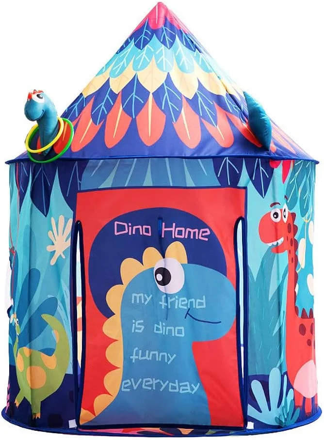 چادر بازی کودکانه، چادر بازی دایناسور، چادر کودک نوپا، چادر بازی ویگوام، چادر تیپی برای کودکان، چادر خانه بازی برای باغ، چادر برای کودکان، چادر اژدها برای کودکان داخل و خارج از منزل (با حلقه پلاستیکی)