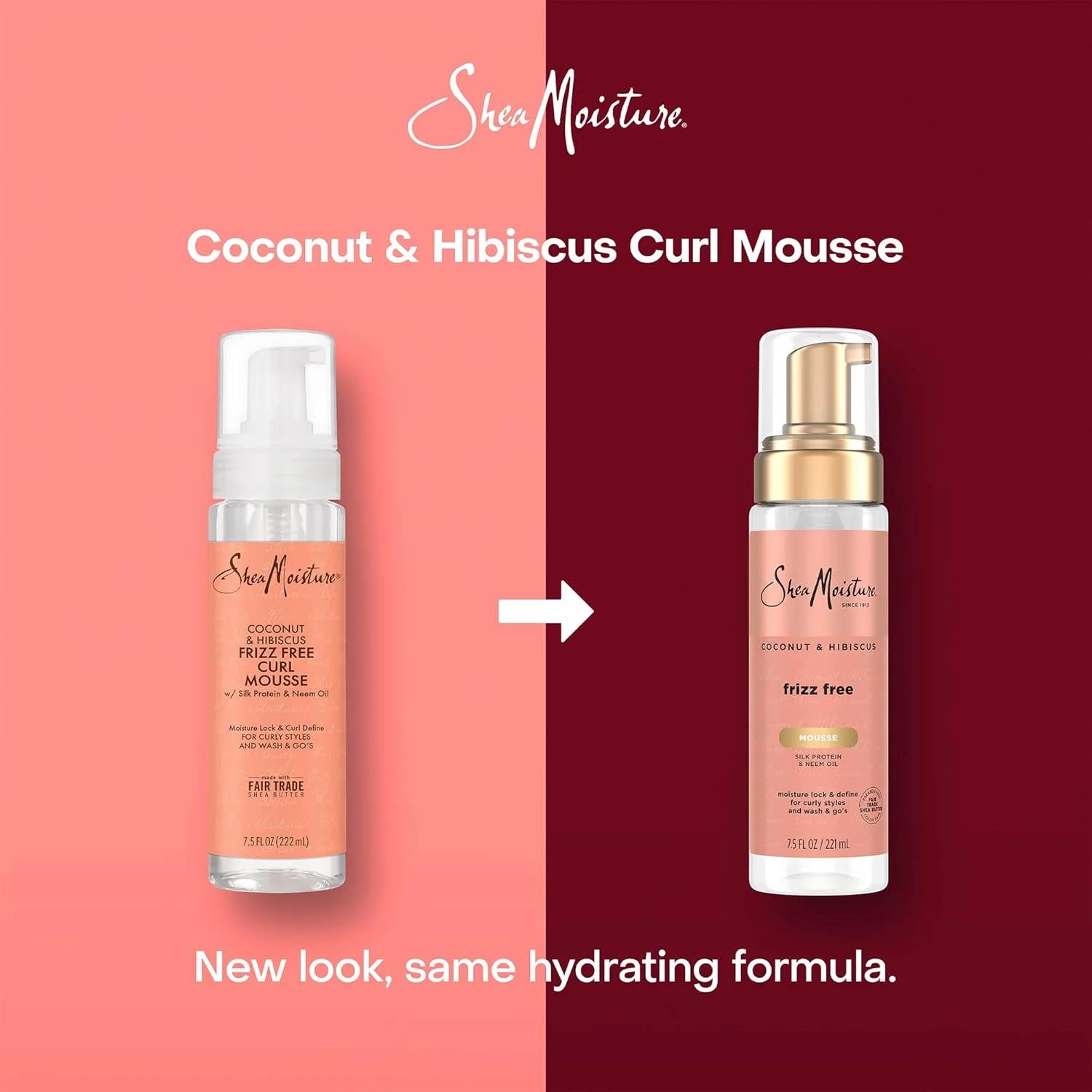 موس مو نارگیل و گل بامیه Shea Moisture، ۲۲۱ میلی لیتر (بسته ۲ عددی)