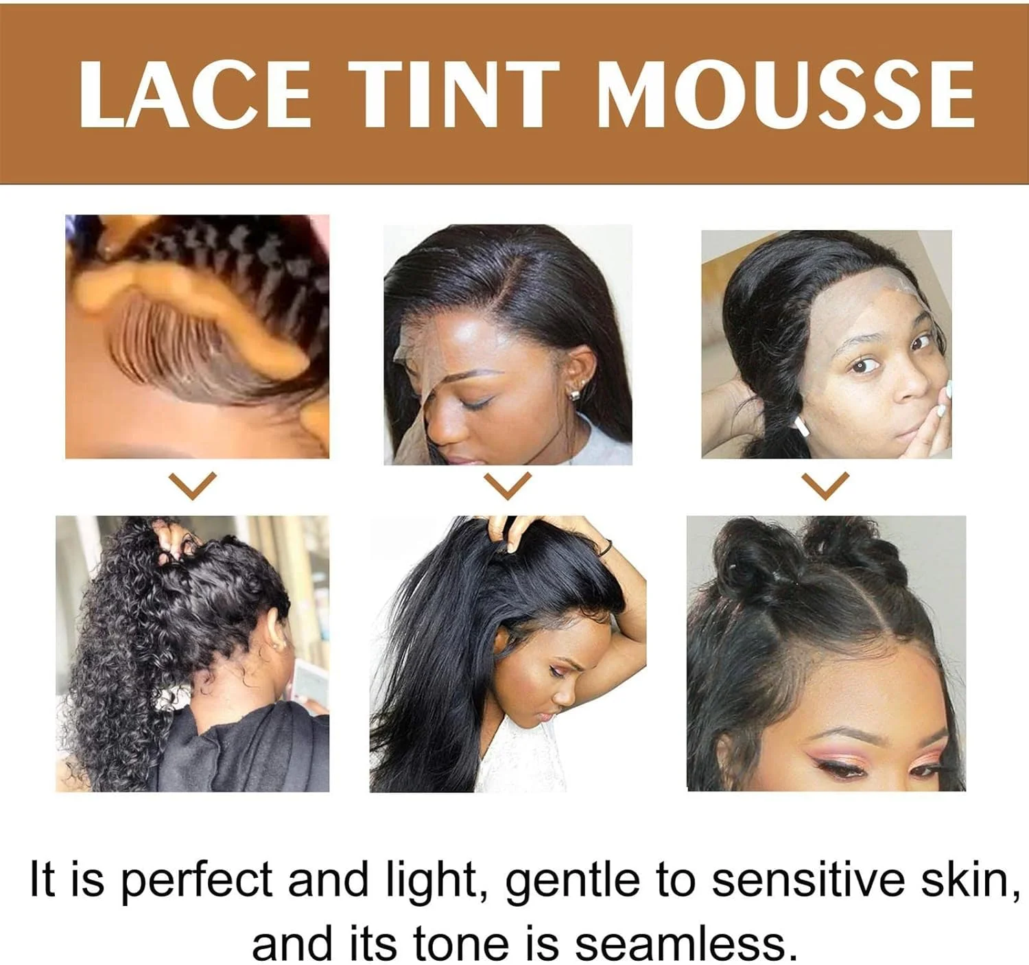 موس رنگی توری برای کلاه گیس توری، 60 میلی لیتر موس موی رنگی سریع خشک شونده، اسپری کانسیلر رنگ مو برای کلاه گیس، موهای مصنوعی و تکه های موی زنانه