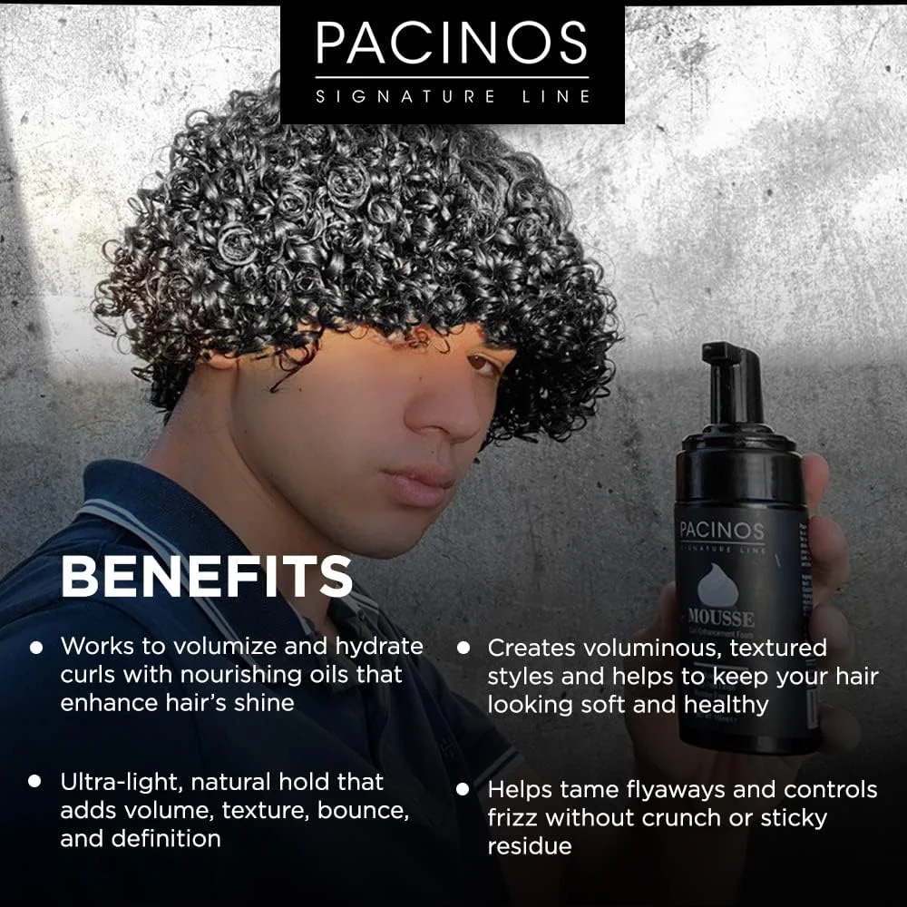 موس حالت دهنده فر مو Pacinos Signature Line: نگهدارنده ملایم تا متوسط، درخشش کم - فوم حالت دهنده آبرسان و حجم دهنده برای انواع مو: فعال کننده فر و ضد وز، 100 میلی لیتر موس حالت دهنده فر مو Pacinos Signature Line: نگهدارنده ملایم تا متوسط، درخشش کم - فوم حالت دهنده آبرسان و حجم دهنده برای انواع مو: فعال کننده فر و ضد وز، 100 میلی لیتر