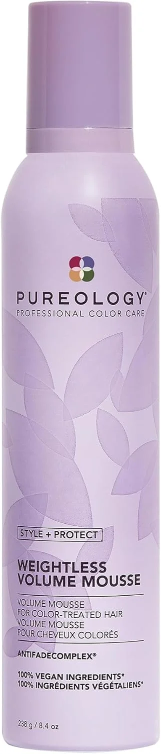 موس حجم دهنده مو Pureology، افزایش حجم، درخشندگی و محافظت از موهای رنگ شده، فرمولاسیون وگان، بدون سولفات برای پاکسازی ملایم، 238 گرم