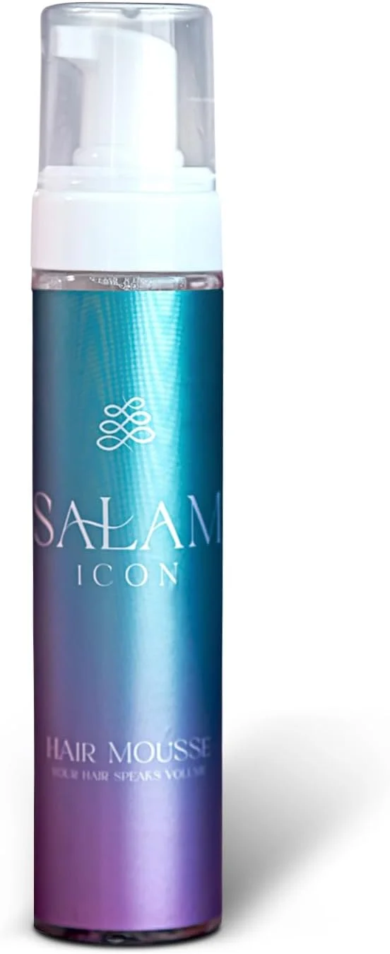 موس حالت دهنده فر مو سلام آیکون، روغن کرچک و گلیسیرین، ایجاد کننده بافت نرم، موس مو برای موهای فر، حالت دهنده فرها، ضد وز، 236 میلی لیتر، کیف رنگارنگ تابستانی