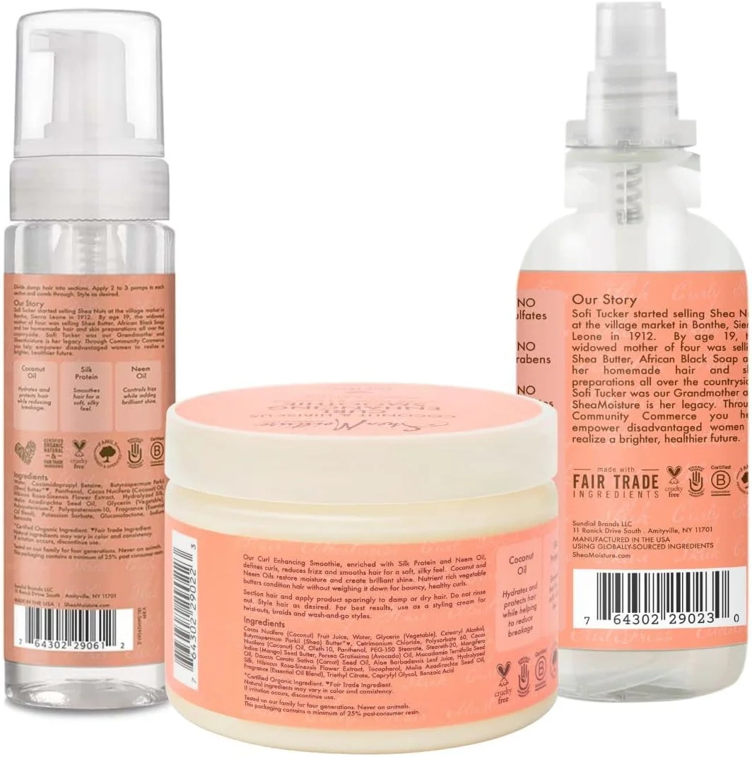 مجموعه ترکیبی نارگیل و گل بامیه شی مویسچر - اسپری مرطوب کننده روزانه، 236 میلی لیتر | موس فر کننده ضد وز، 221 میلی لیتر | اسموتی تقویت کننده فر، 355 میلی لیتر مجموعه ترکیبی نارگیل و گل بامیه شی مویسچر - اسپری مرطوب کننده روزانه، 236 میلی لیتر | موس فر کننده ضد وز، 221 میلی لیتر | اسموتی تقویت کننده فر، 355 میلی لیتر