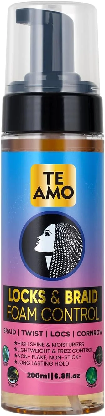 موس حالت دهنده و کنترل کننده بافت مو Te Amo – ماندگاری طولانی برای حالت دهی و درخشندگی | بدون وز و ساییدگی | مرطوب کننده و تثبیت کننده بافت، درِدلاک، تاب و بافت های آفریقایی (200 میلی لیتر)