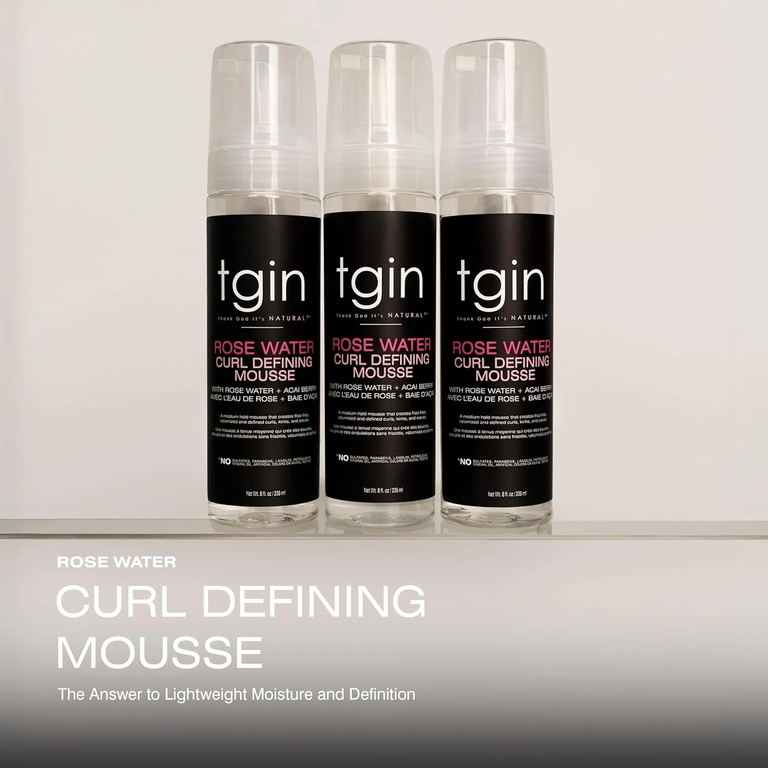 موس حالت دهنده مو حاوی گلاب مناسب موهای طبیعی - فر، مجعد، موج دار، محافظت کننده، با تخلخل کم