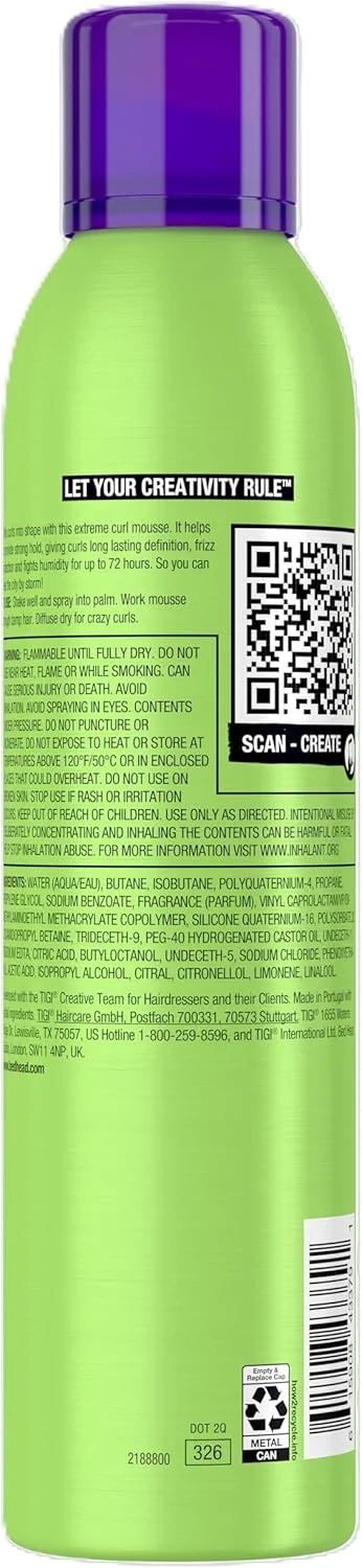 موس موی فر TIGI Bed Head Foxy Curls برای حالت دهی قوی 250 میل