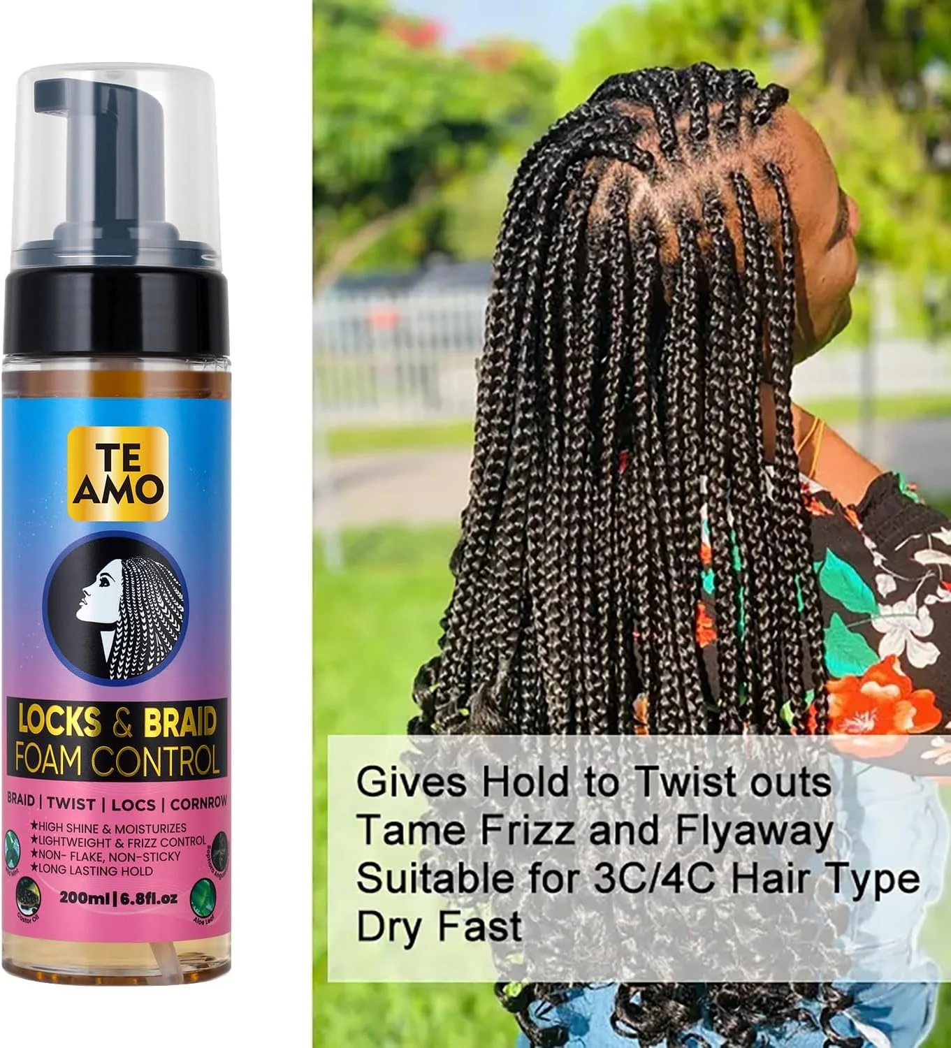 موس حالت دهنده و کنترل کننده بافت مو Te Amo – ماندگاری طولانی برای حالت دهی و درخشندگی | بدون وز و ساییدگی | مرطوب کننده و تثبیت کننده بافت، درِدلاک، تاب و بافت های آفریقایی (200 میلی لیتر) موس حالت دهنده و کنترل کننده بافت مو Te Amo – ماندگاری طولانی برای حالت دهی و درخشندگی | بدون وز و ساییدگی | مرطوب کننده و تثبیت کننده بافت، درِدلاک، تاب و بافت های آفریقایی (200 میلی لیتر)