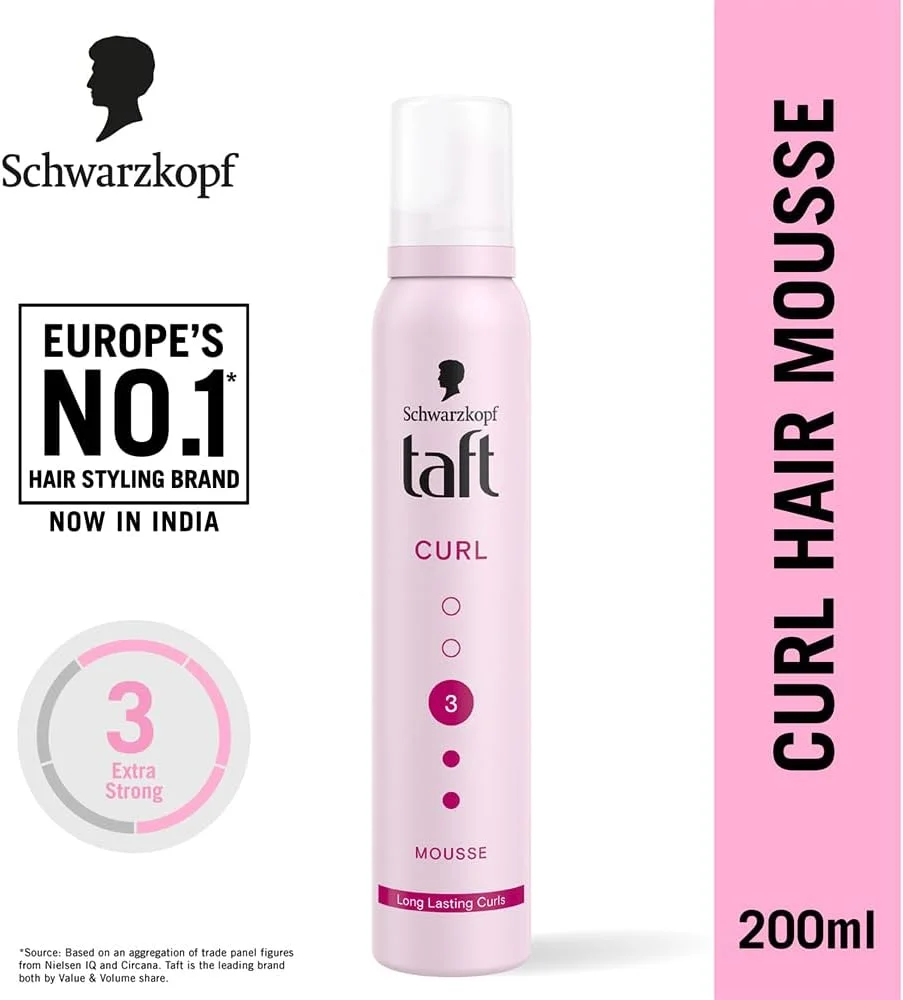 موس حالت دهنده مو تافت، مخصوص فر کردن مو، با ماندگاری بالا، قدرت نگه دارندگی 3، حجم 150 میلی لیتر