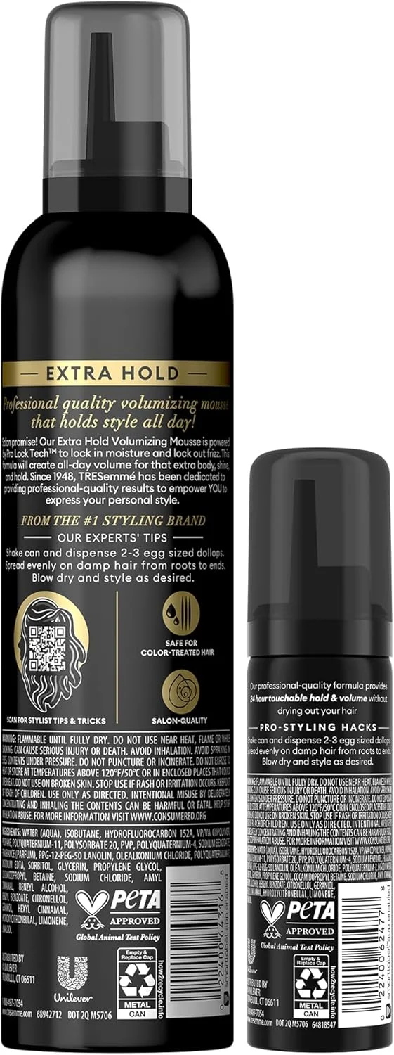 موس حالت دهنده مو ترزمی، قدرت نگهدارندگی فوق العاده، بسته 2 عددی + بطری مسافرتی - موس مرطوب کننده مو برای حالت دادن، کنترل وز مو تا 24 ساعت (مجموعه 3 عددی)