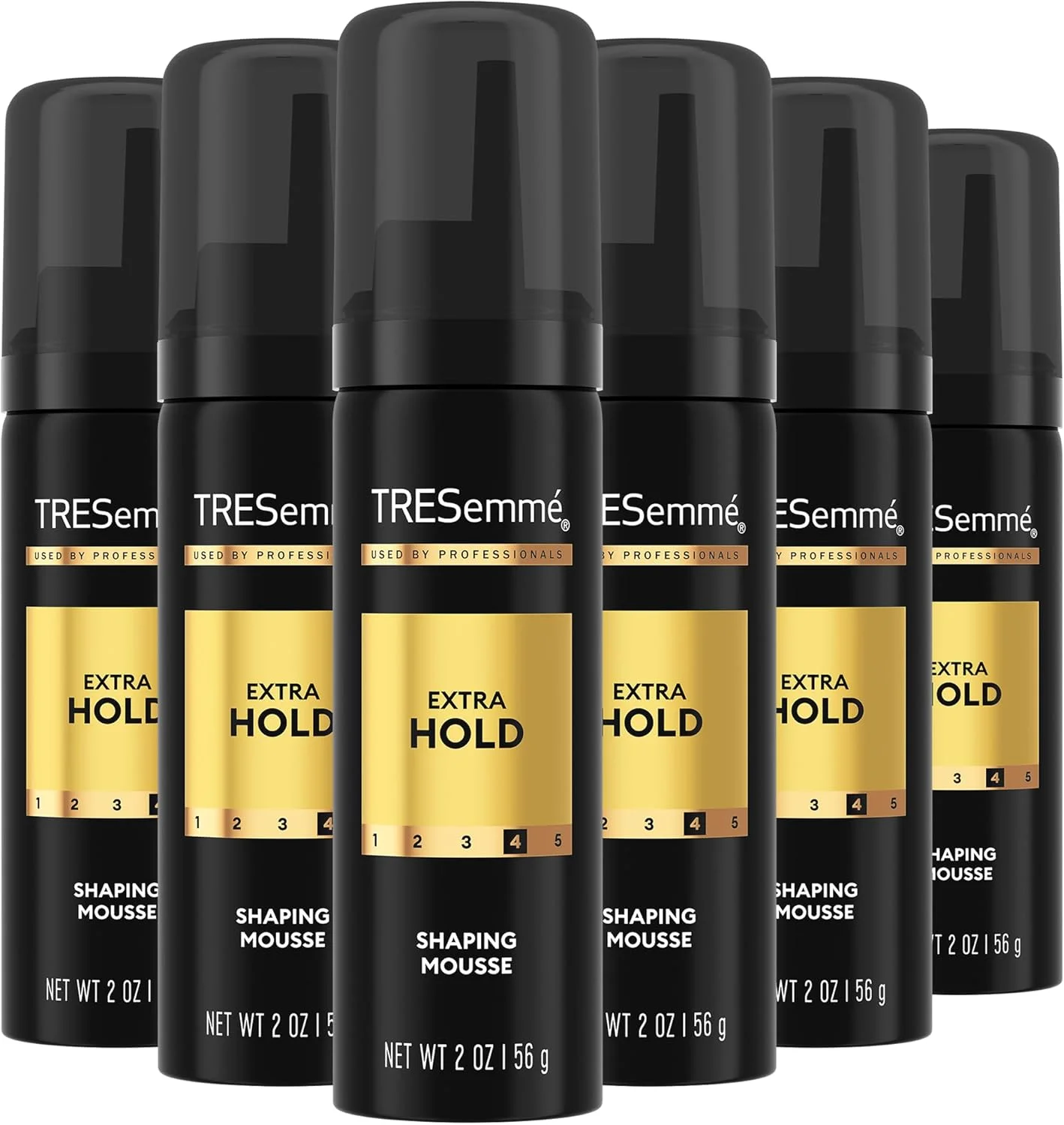 موس حالت دهنده مو TRESemmé، سایز مسافرتی، قدرت نگهداری فوق العاده، بسته 6 عددی – موس مرطوب کننده مو برای حالت دادن، کنترل وز مو تا 24 ساعت، 2 اونس (59 میلی لیتر) هر کدام