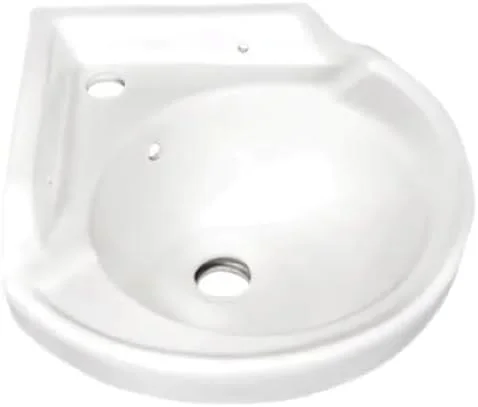 روشویی سرامیکی گوشه ای 38x38 سانتی متر بدون پایه - مناسب برای منزل و استفاده تجاری