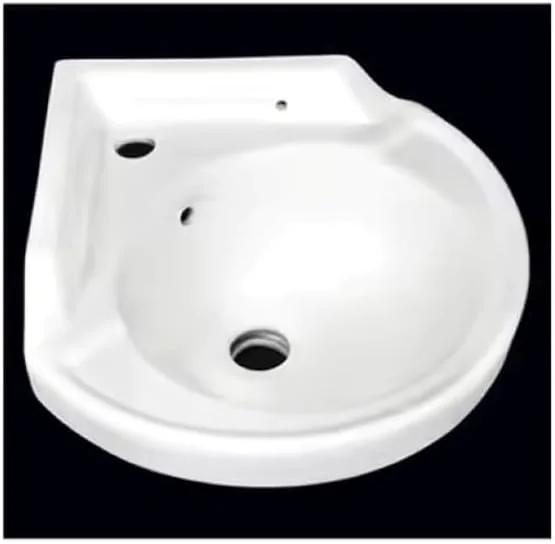 روشویی سرامیکی گوشه ای 38x38 سانتی متر بدون پایه - مناسب برای منزل و استفاده تجاری